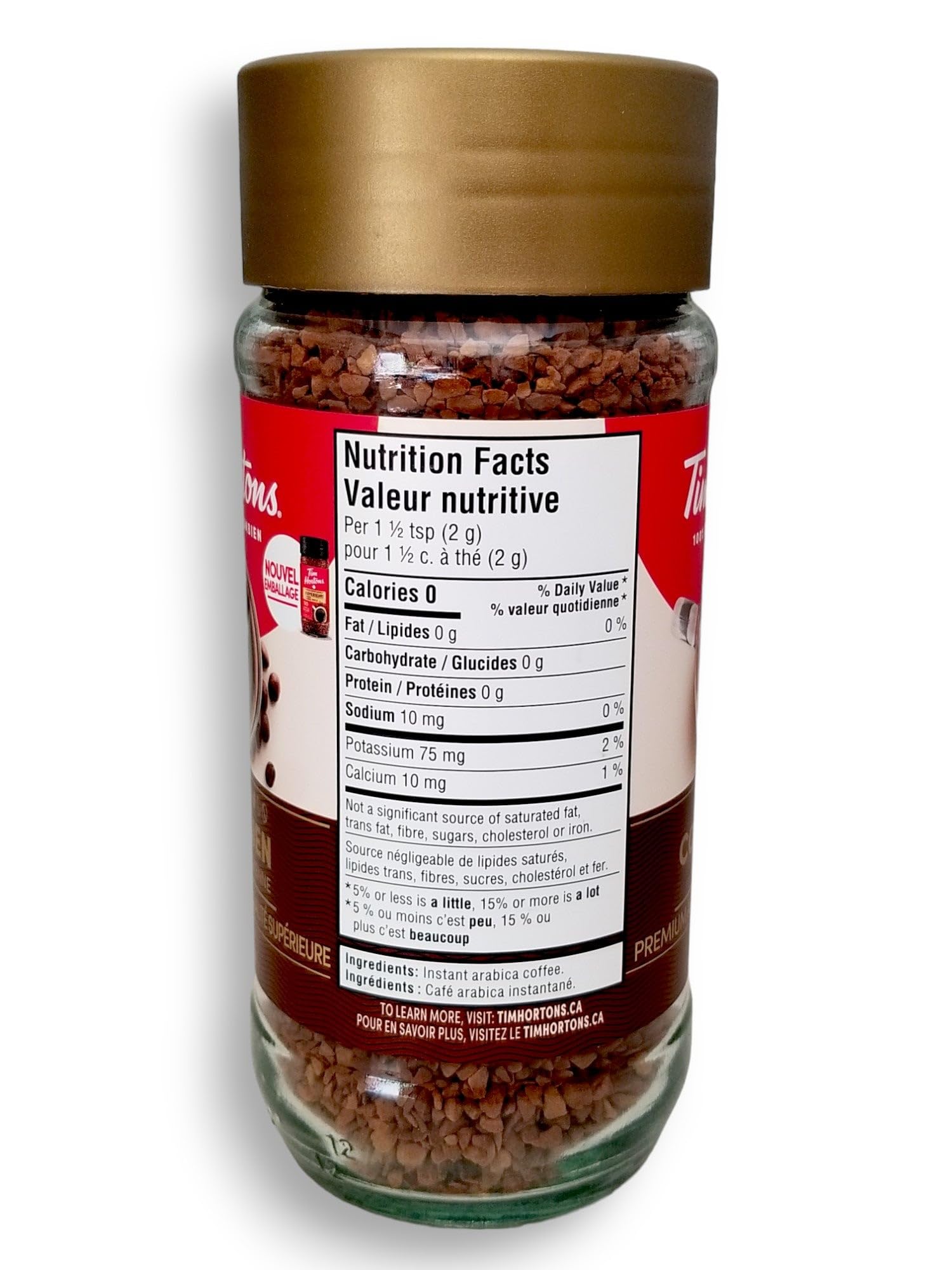 Tim Hortons Medium Roast Instant Coffee, 100% Colombian, 100g Jar
