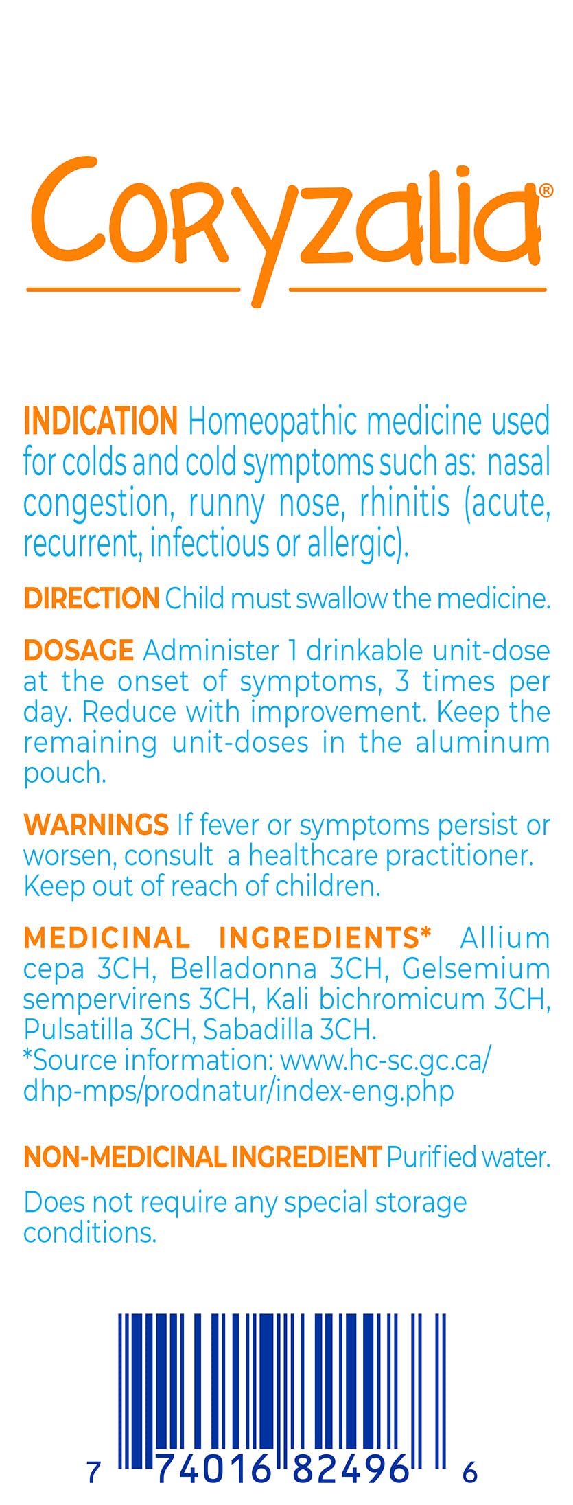 Boiron Coryzalia Children for colds and colds symptoms, 15 unit-doses (1 ml each). Baby Cold sterile drinkable unit-doses for nasal congestion, runny nose and rhinitis Non-drowsy