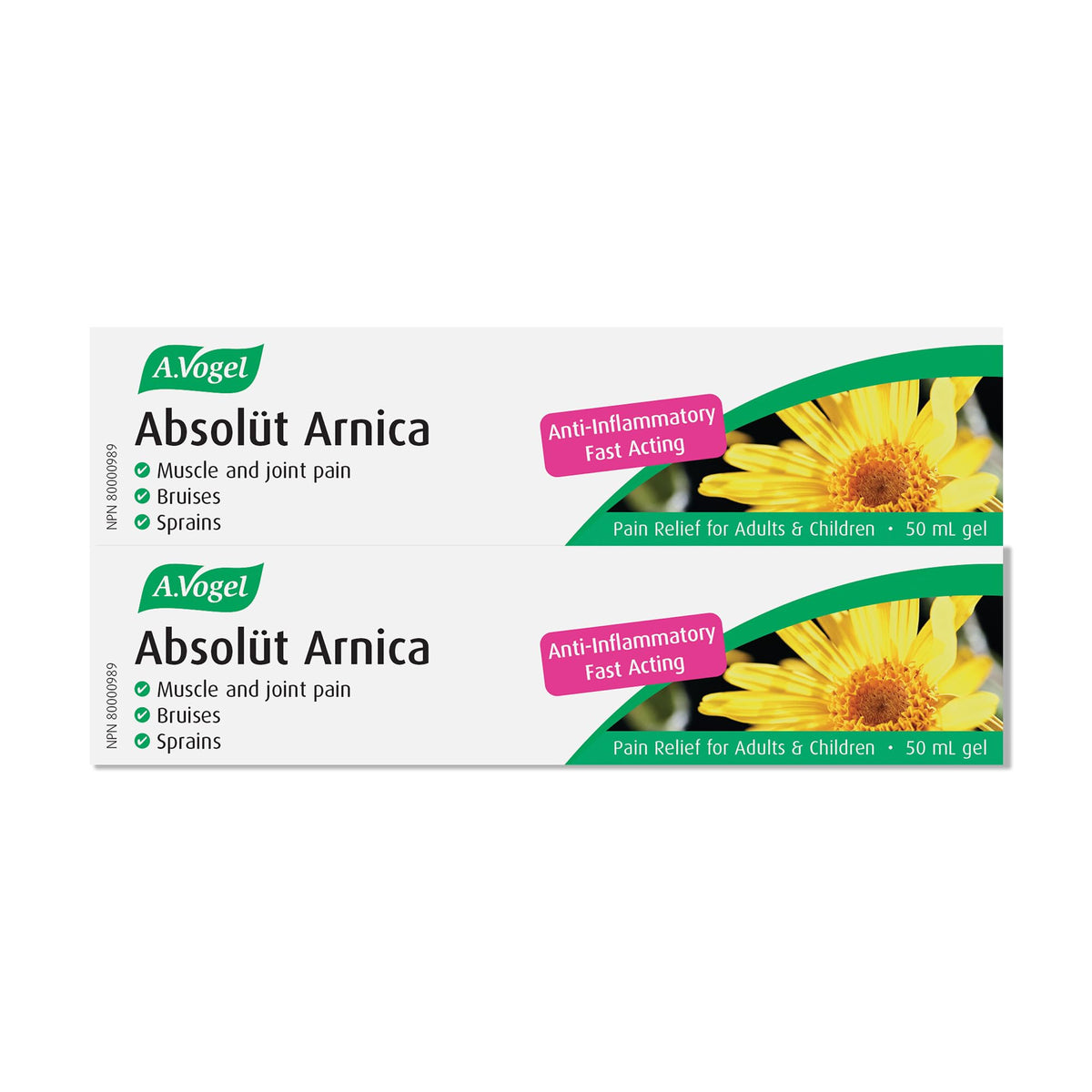 (2 Pack) A.Vogel Absolüt Arnica – Natural Pain Relief for Muscle & Joint Pain, Bruises, Sprains – Fast-Acting, Anti-Inflammatory Arnica Gel – For Adults & Children 2+ – 2x50 mL