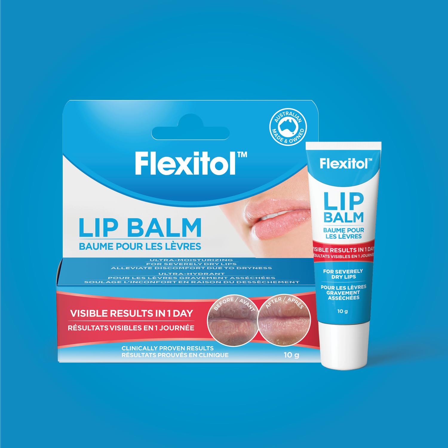Flexitol Lip Balm - Best Balm for Dry, Chapped Lips in Canada, Hydrates and Heals Cracked Lips, Dermatologist-Recommended Moisturiser for Dry Lips (10g)