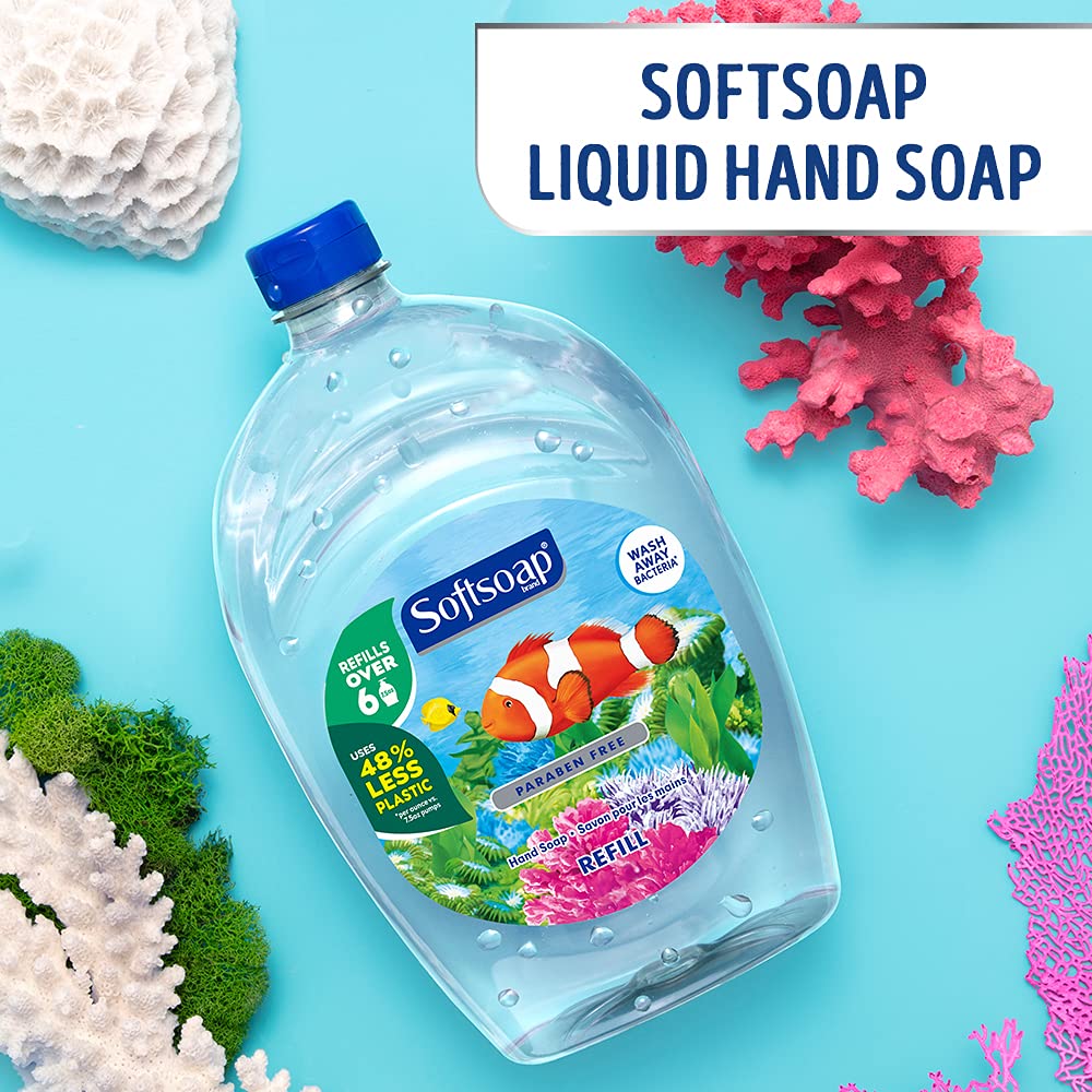 Softsoap Antibacterial Liquid Hand Soap Refill - Aquarium Series - Fresh Scent- Moisturizing Hand Wash, Savon a Main, Dermatologically Tested, for Soft Smooth Skin, 1.47 Liters (Pack of 1) (Packaging May Vary)