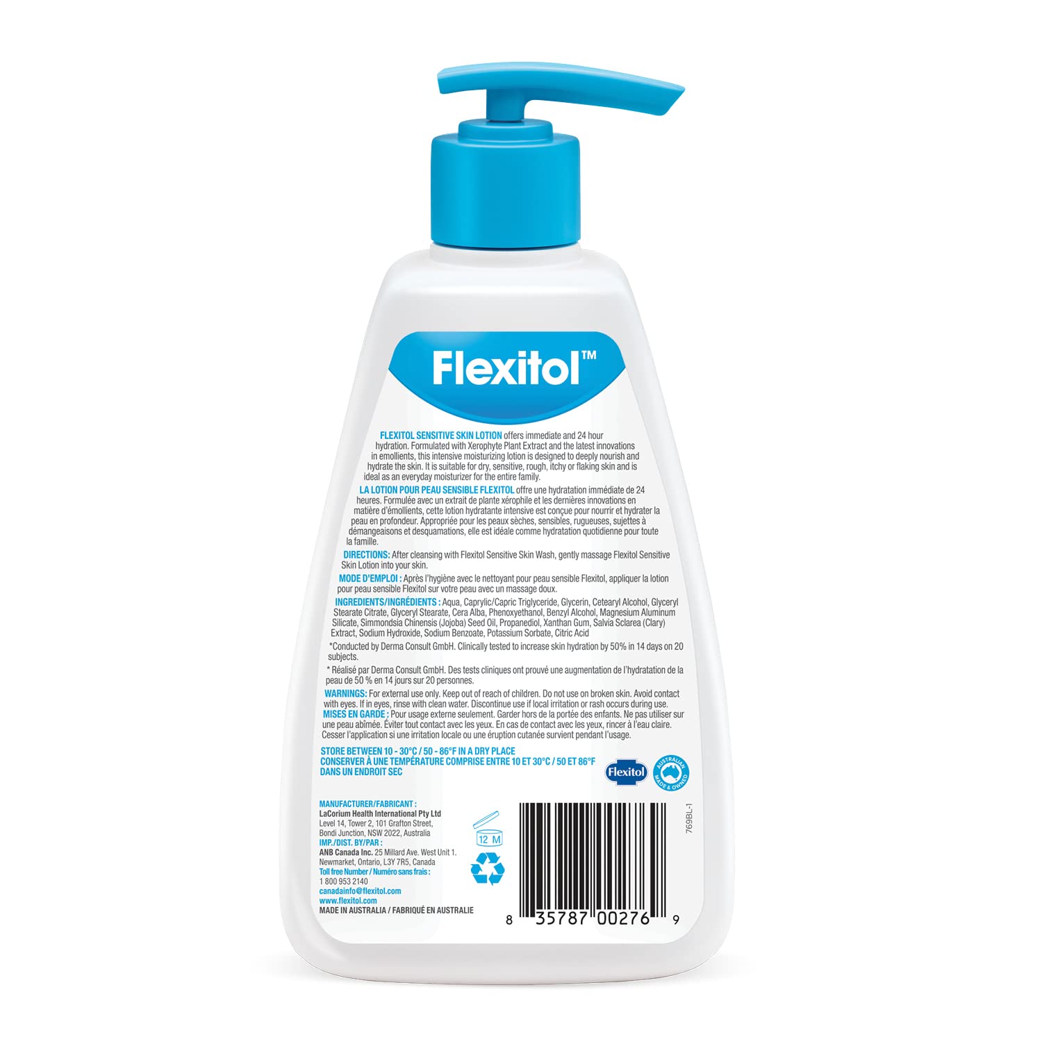 Flexitol Sensitive Skin Lotion - Best Moisturiser for Sensitive Skin, Nourishing Lotion for Face & Body, Hydrating & Soothing Lotion for Dry, Irritated Skin (250ml)