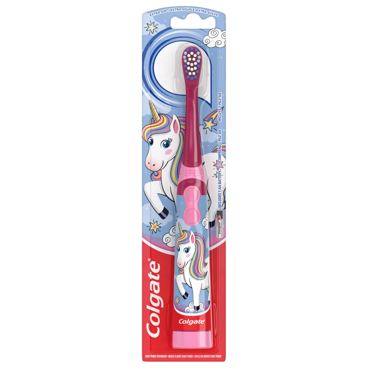 Colgate Battery Powered Kids Electric Toothbrush (pack Of 1), Ages 3+, Extra Soft Toothbrush, Fun Unicorn Design, Removes More Plaque, Slim, Easy-to-hold Handle, Cleans Cavity-causing Bacteria, Battery Included