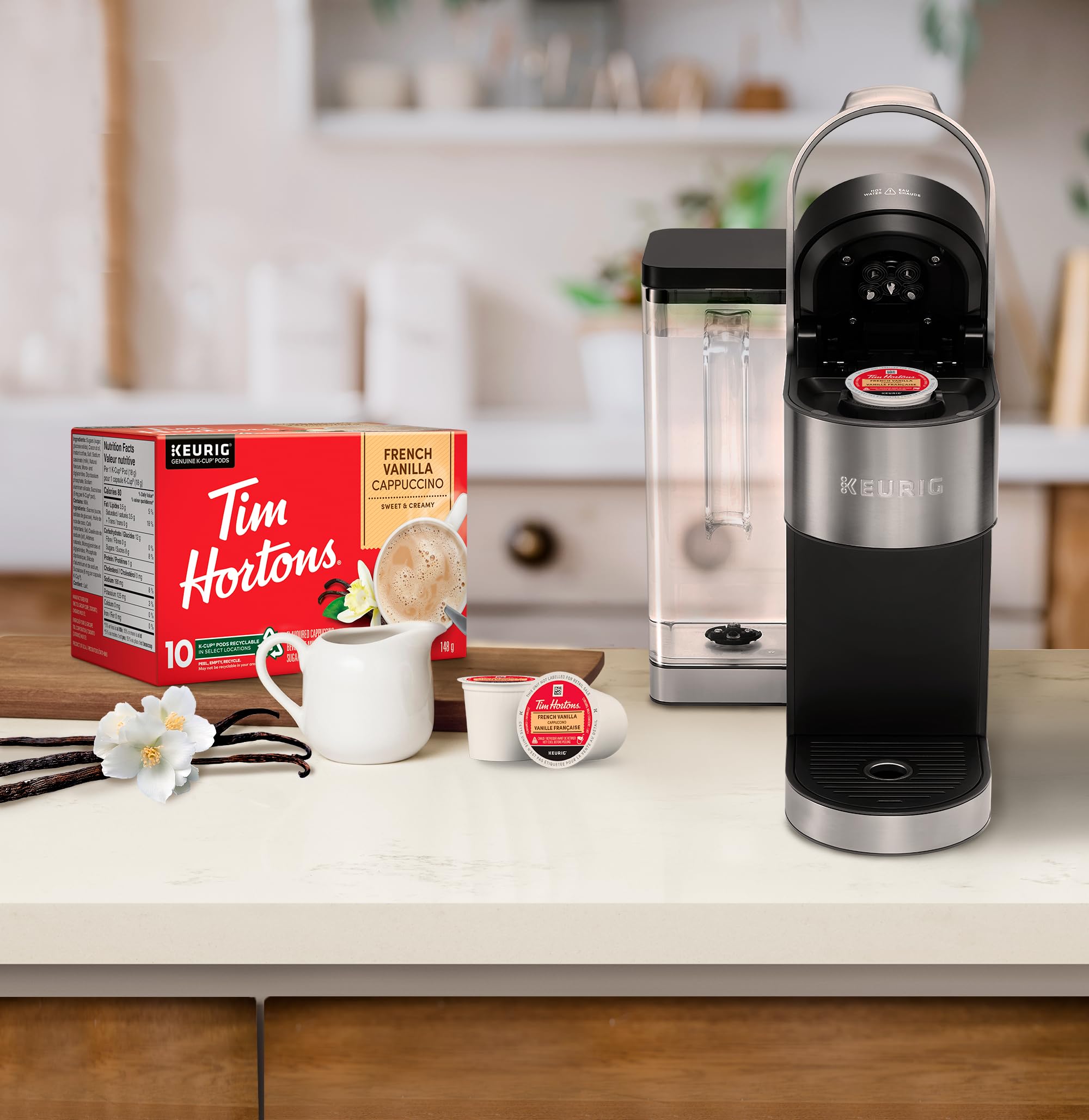 Tim Hortons French Vanilla Cappuccino, Single Serve Keurig K-Cup Pods, 10 Count (Pack of 2)