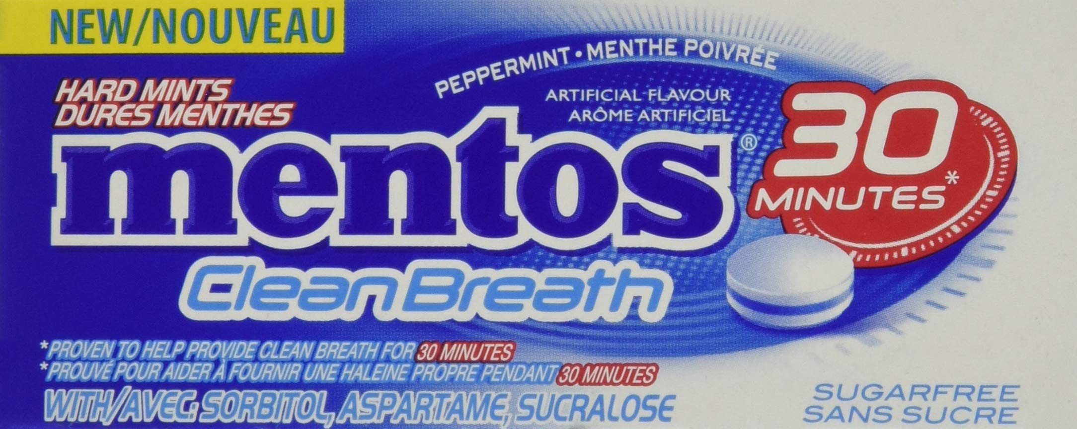 Mentos Clean Breath, Peppermint Mints - Pack of 12 (360 Pieces)