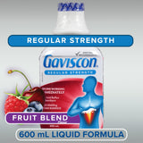 Gaviscon Liquid Regular Strength Antacid - 600 ml - Antacid Liquid for Day and Night Heartburn Relief, Acid Reflux and GERD Relief, Fruit Blend - Free of Aluminum, Lactose and Gluten