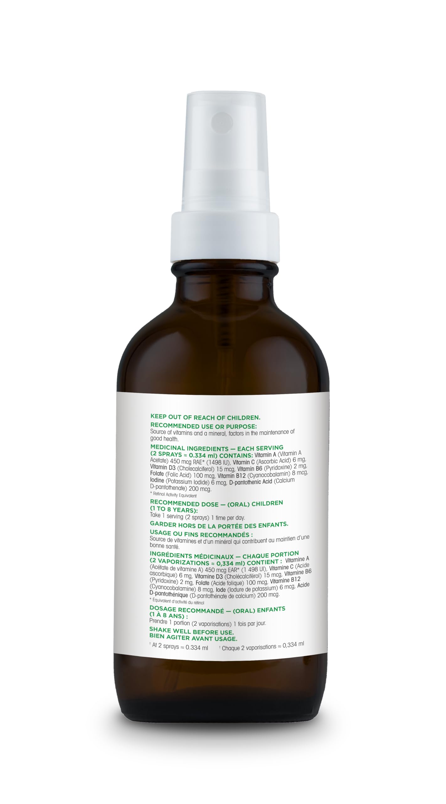 Organika Canadian-Made Kids Multivitamin Spray - Orange Flavour - Recommended Age 1-3- 30ml