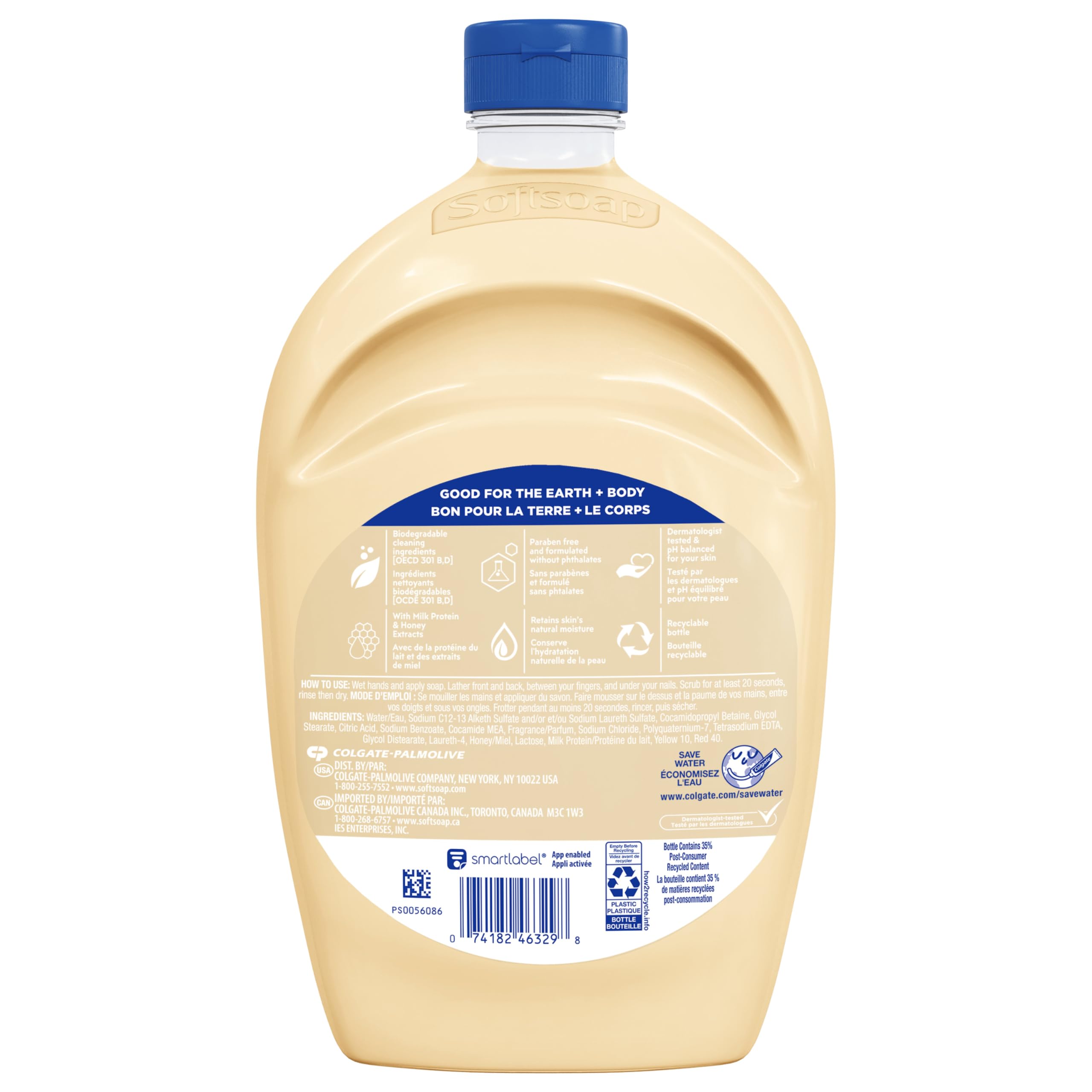 Softsoap Antibacterial Liquid Hand Soap Refill - Milk and Golden Honey 1.47 Liters - Moisturizing Hand Wash, Savon a Main, Dermatologically Tested, for Soft Smooth Skin (Packaging may vary)