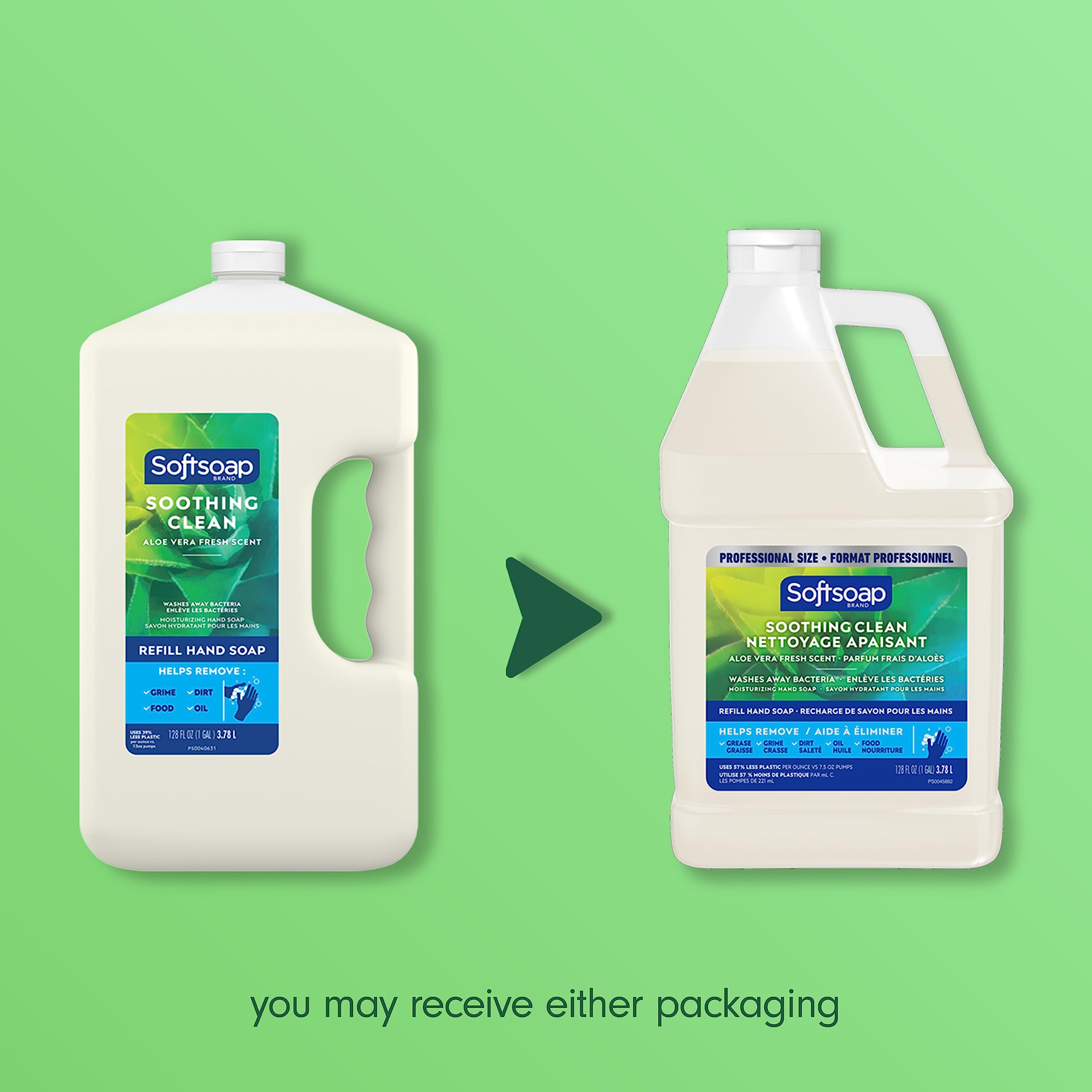 Softsoap Liquid Hand Soap Refill, Soothing Clean, Aloe Vera Fresh Scent - 1 Gallon (Pack of 2)