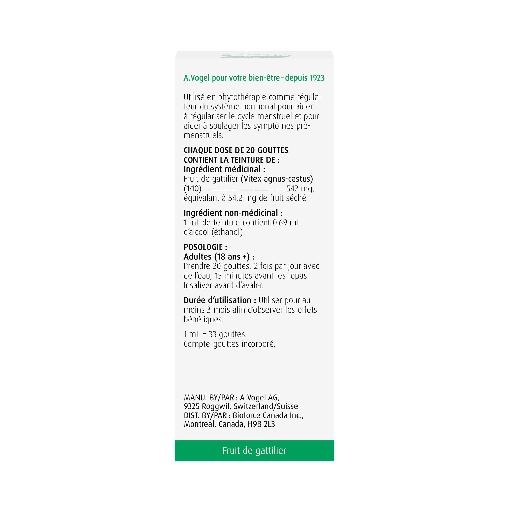 A.Vogel Vitex 50 mL – Natural PMS Relief & Hormone Balance - Chasteberry Tincture - Supports Menstrual Cycle Regularity - Vegan, Lactose Free and Gluten Free