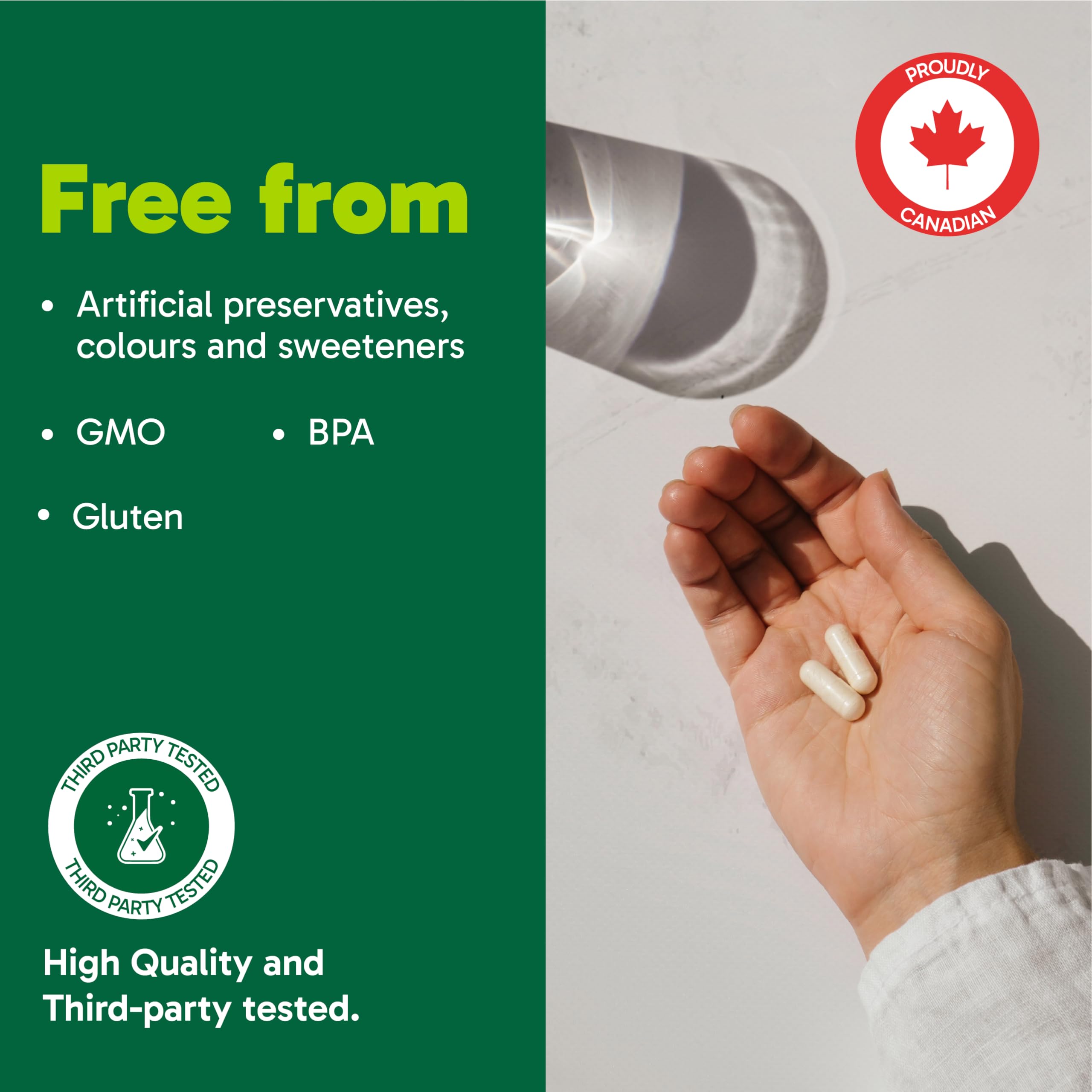 Organika Canadian-Made Mind Calm- with Magnesium Bisglycinate, L-Theanine, GABA, Inositol- Promotes Relaxation and Calm without Drowsiness- 120vcaps
