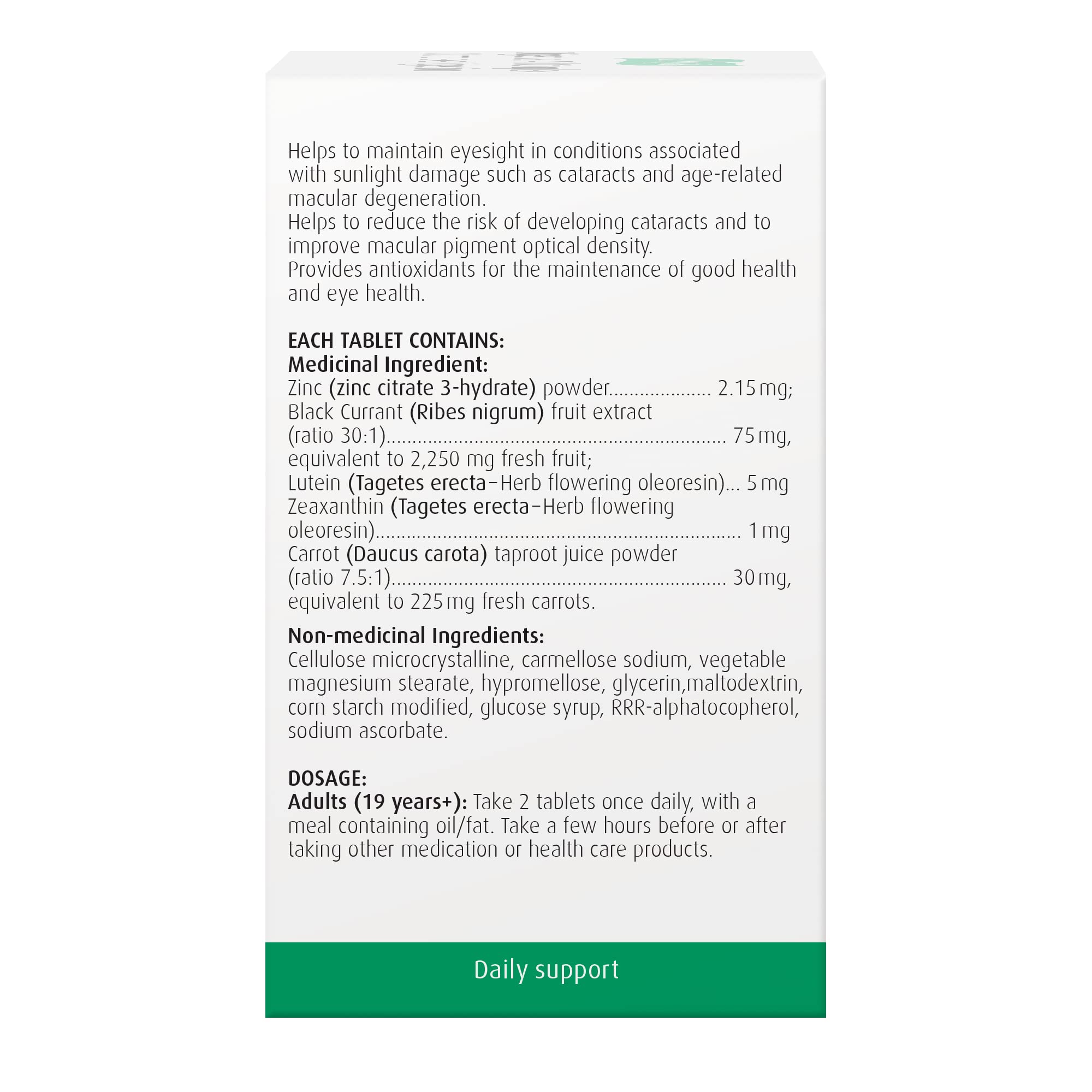 A.Vogel Sharp Vision 60 Tabs – Blue-Light Filter Eye Supplement with Lutein, Zeaxanthin & Zinc for Cataract & Macular Support, Sugar‑Gluten‑Lactose Free