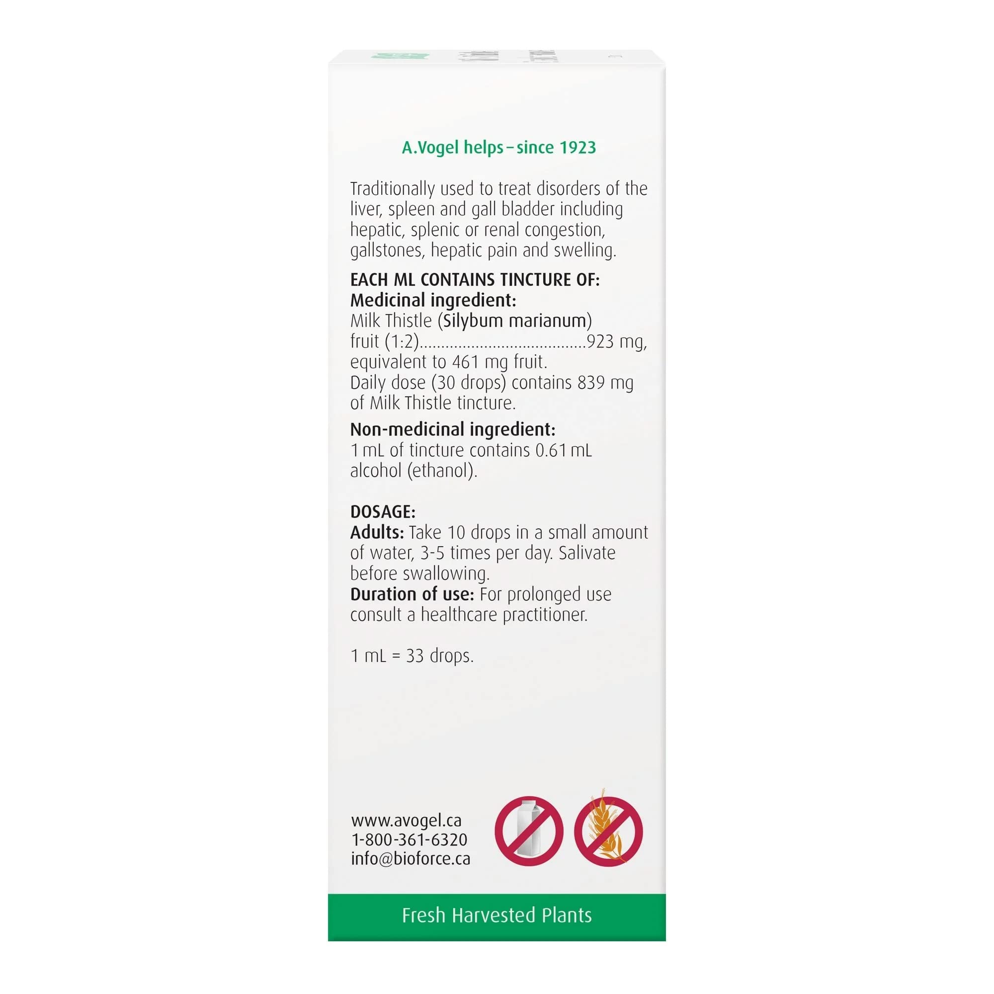 A.Vogel Milk Thistle - Liver Supplement for Liver Health and Gallstones - Treats Symptoms Caused by Liver Pain - Hepatic Pain and Swelling - Sugar, Lactose and Gluten-Free - Vegan - 50 mL