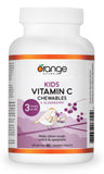 Orange Naturals Kids Vitamin C + Elderberry, Vegan 90 Chewable Tablets, 90-Day Supply, Tasty Berry Flavor, Supports Overall Wellness and Provides Antioxidant Protection - Children Ages 3+