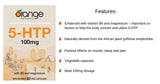 Orange Naturals - 5-HTP with Vitamin B6 & Magnesium 100mg 60 Capsules - Migraine Headache Relief, Mood Support, Relaxation and Sleep Support Supplement