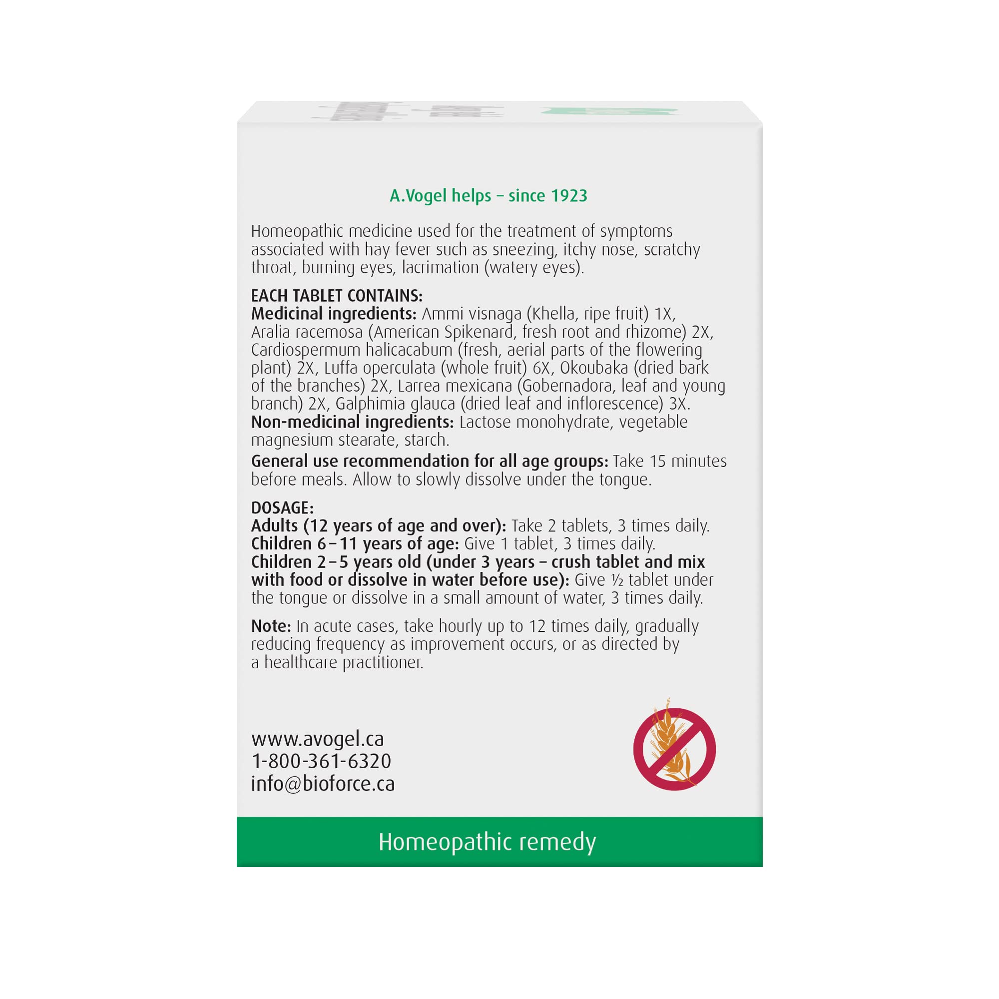 A.Vogel Allergy Relief Tablets 120 Tabs – Natural Homeopathic Allergy & Sinus Relief for Family, Non-Drowsy Fast-Acting Formula. Targets most allergy types. Sugar and gluten free. Vegan and Cruelty-free. Age 2+