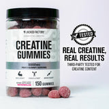 Jacked Factory Creatine Gummies 5g Daily Dose (1g per Gummy) - Creatine Monohydrate Gummy for Men and Women, Vegan-Friendly, Travel-Friendly, Third-Party Tested - 150 Gummies, Watermelon
