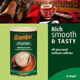 A.Vogel Bambu Instant Coffee Substitute 200g - Caffeine Free Made From Rye, Chicory, Barley, Malted barley, Figs and Acorns - No Additives