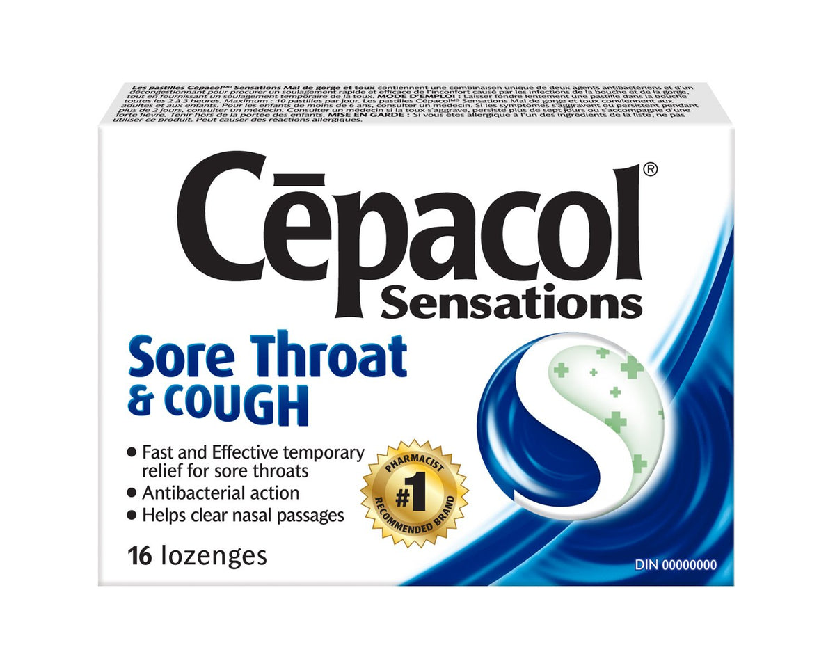 Cepacol Sensations, Fast and Effective Relief for Sore Throats, Cough, 16 Count