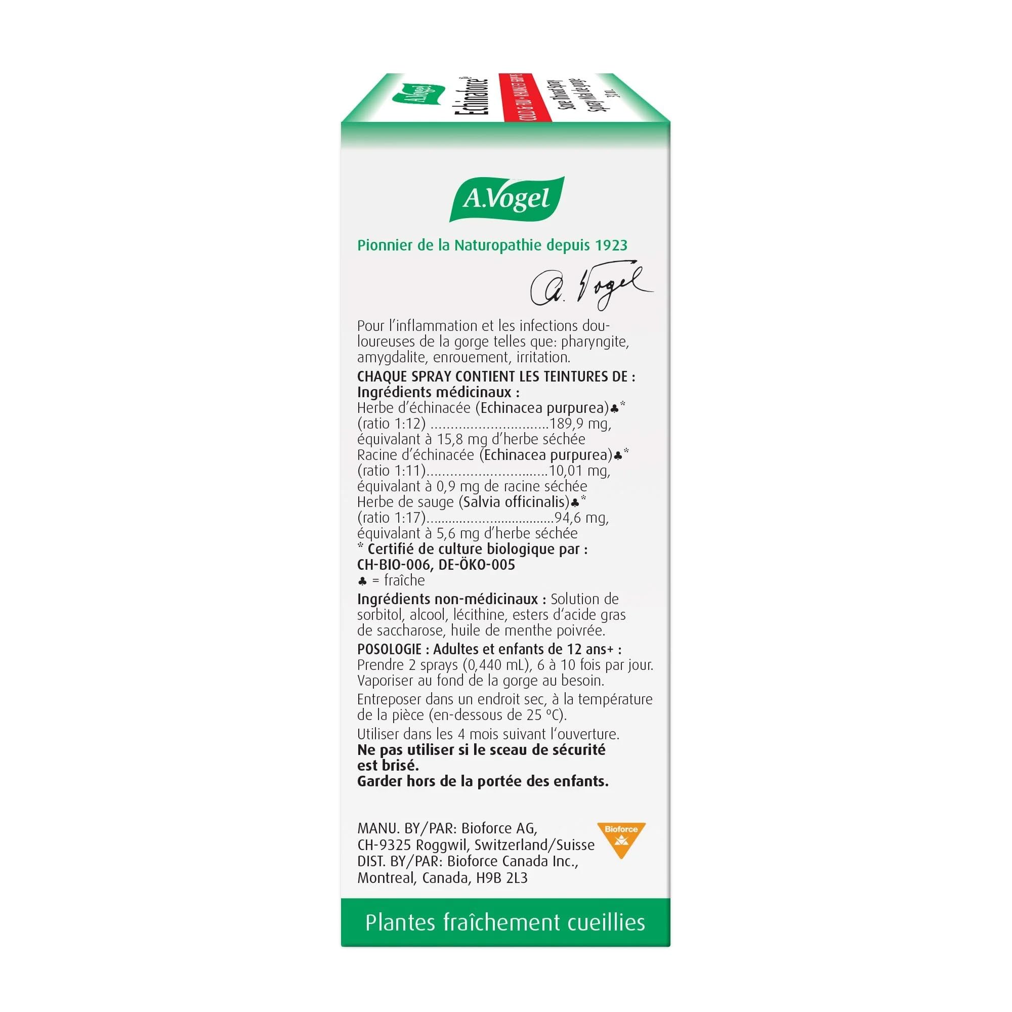 (2 Pack) A.Vogel Echinaforce Sore Throat Spray Fast Acting Relief - Clinically Proven Treatment for Pharyngitis, Tonsillitis, Soreness and Hoarseness - Organically Grown Echinacea Purpurea - Vegan - 60mL