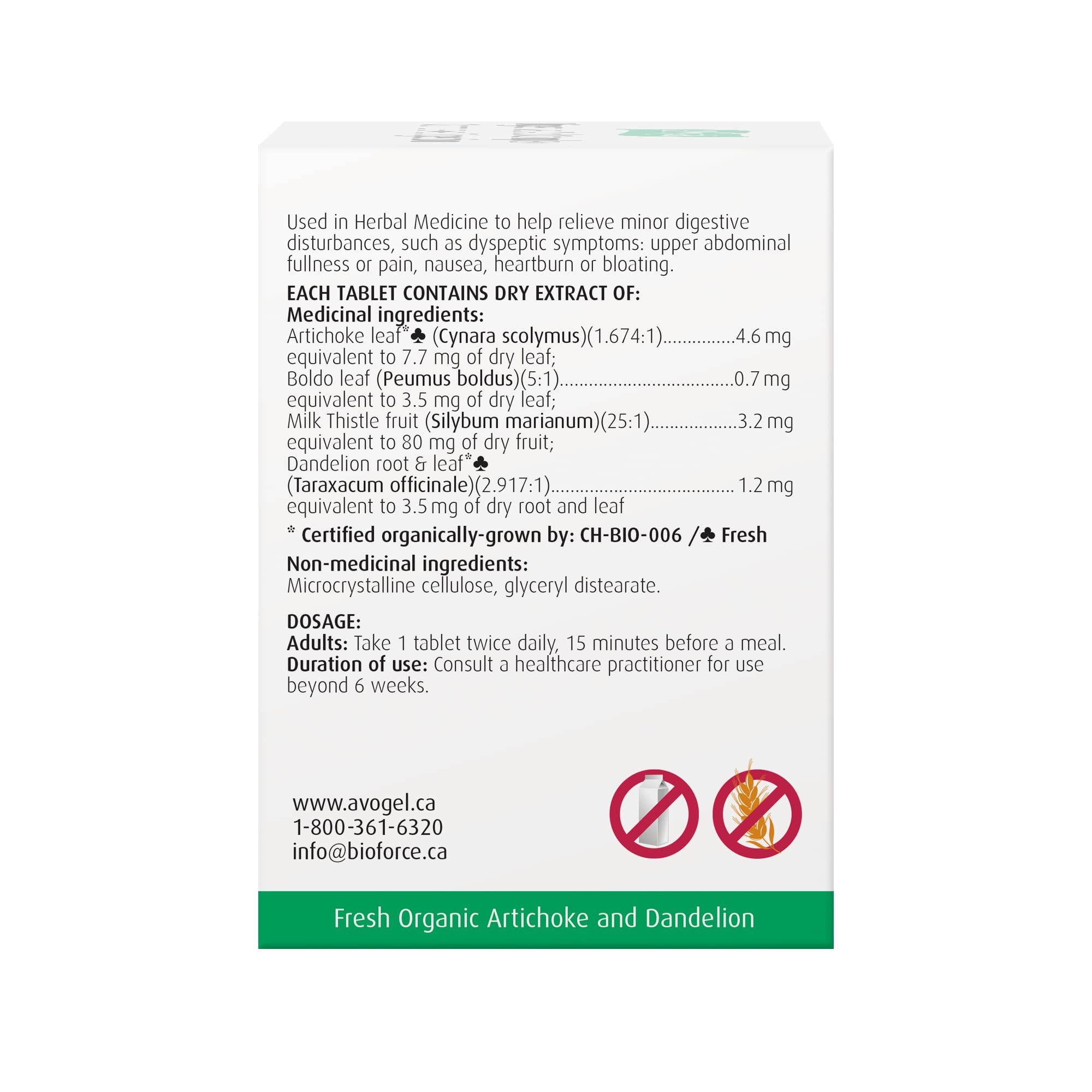 A.Vogel Digestive Aid Complex - Nausea, Heartburn and Bloating relief - Powerful combination of Artichoke, Milk thistle, Boldo and Dandelion - 60 Tabs