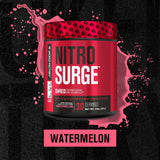 NITROSURGE Shred Thermogenic Pre Workout Powder - Energy & Focus Boost, Beta-Alanine, Strength Gains, Powerful Pumps - Nitric Oxide Booster & PreWorkout Powder for Women & Men - 30Sv, Watermelon