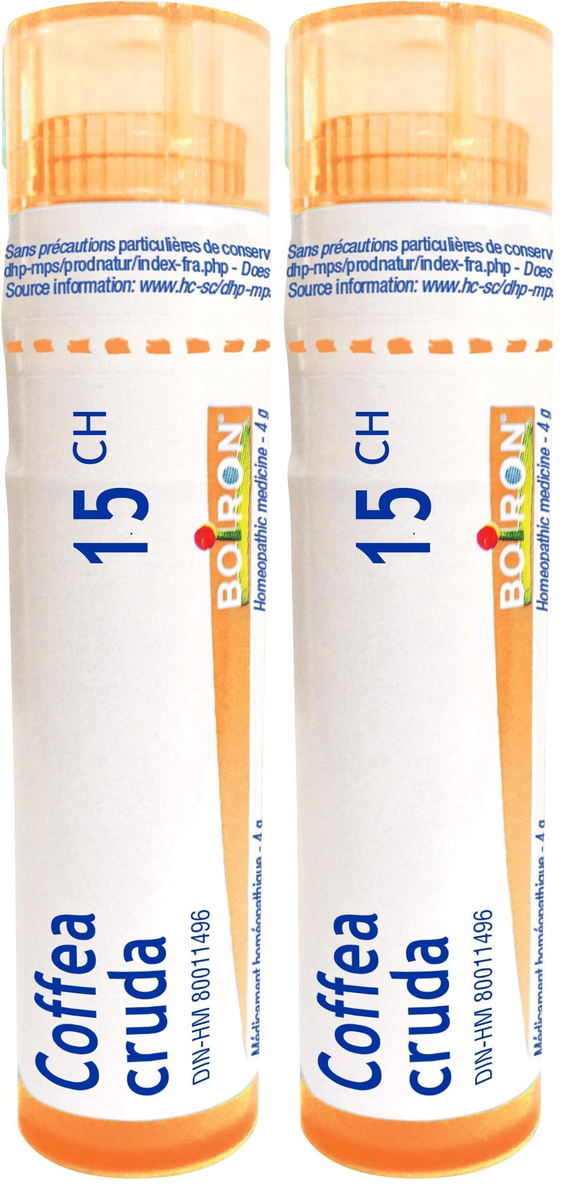 Boiron Coffea cruda 15ch,Homeopathic medicine. Each tube contains 4 g (approximately 80 pellets) (Pack of 2)