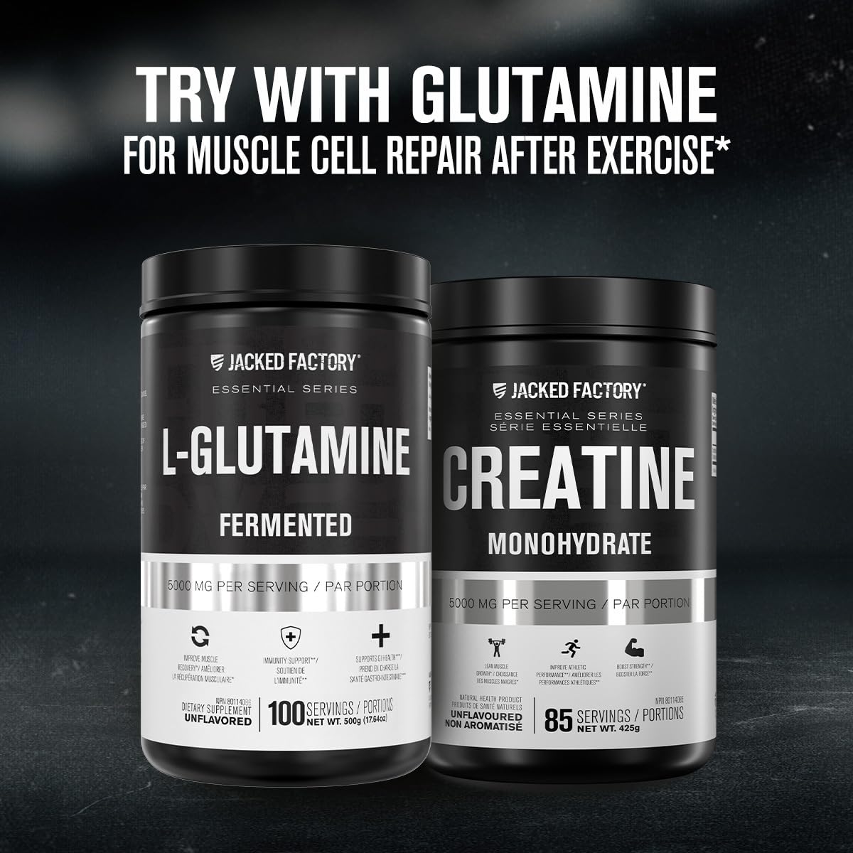 Jacked Factory Creatine Monohydrate Powder 586.5g - Canadian-Owned Informed Choice Certified Supplement for Increased Muscle Mass, Improved Strength, and Performance* - 85 Servings, Cherry Limeade
