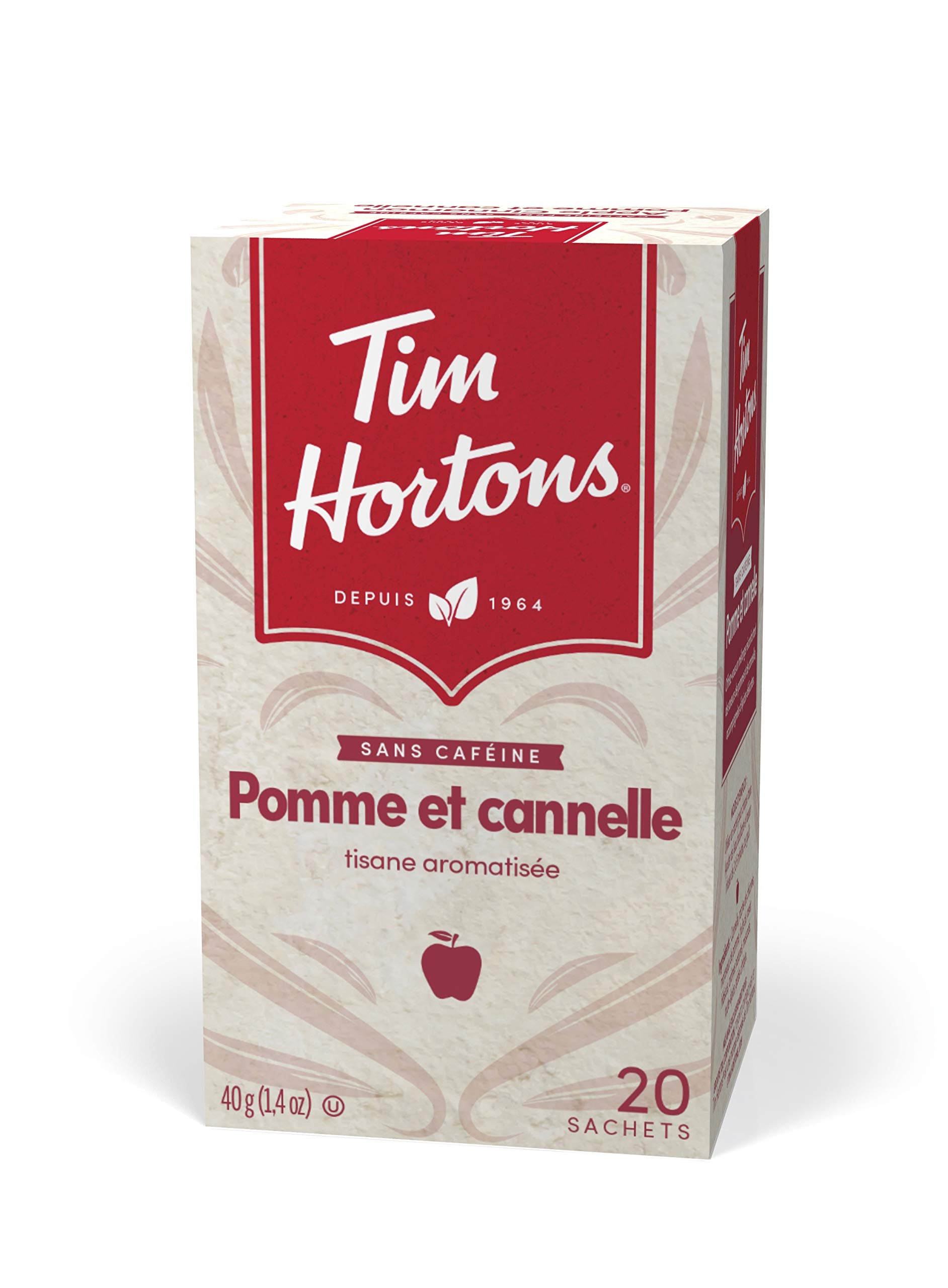 Tim Hortons Apple Cinnamon Tea Bags, Herbal Tea, Decaffeinated, 20 Count