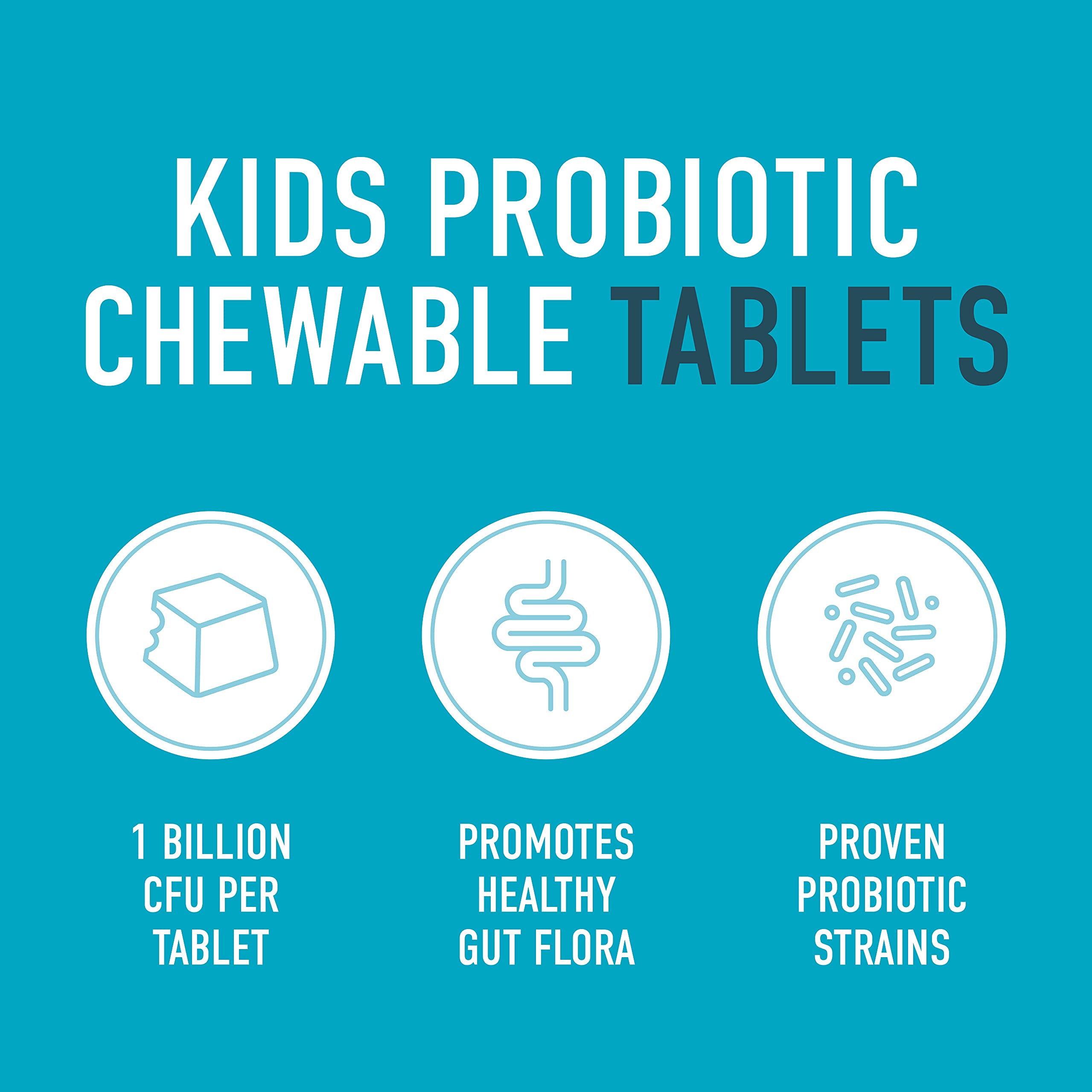 Organika Kids Probiotic Chewable Tablets - Tropical Pineapple Flavour- Gut Health and Immune Support- 30tabs