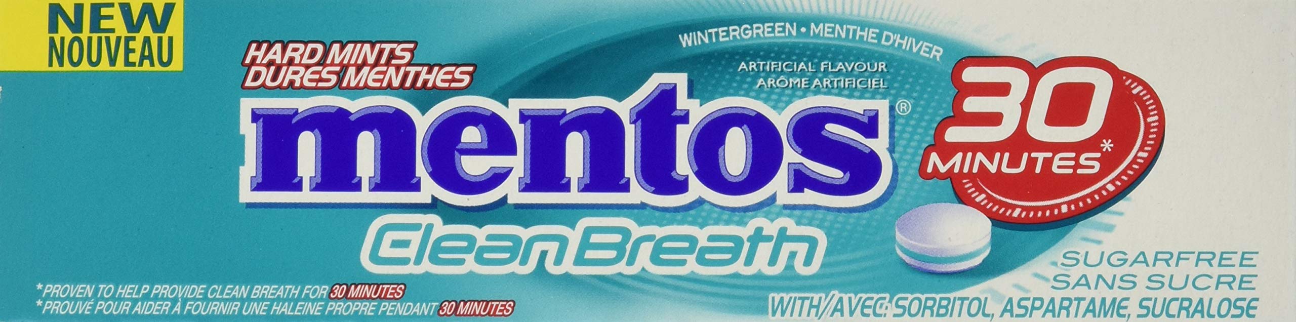 Mentos Clean Breath, Wintergreen Mints - Pack of 12 (360 Pieces)