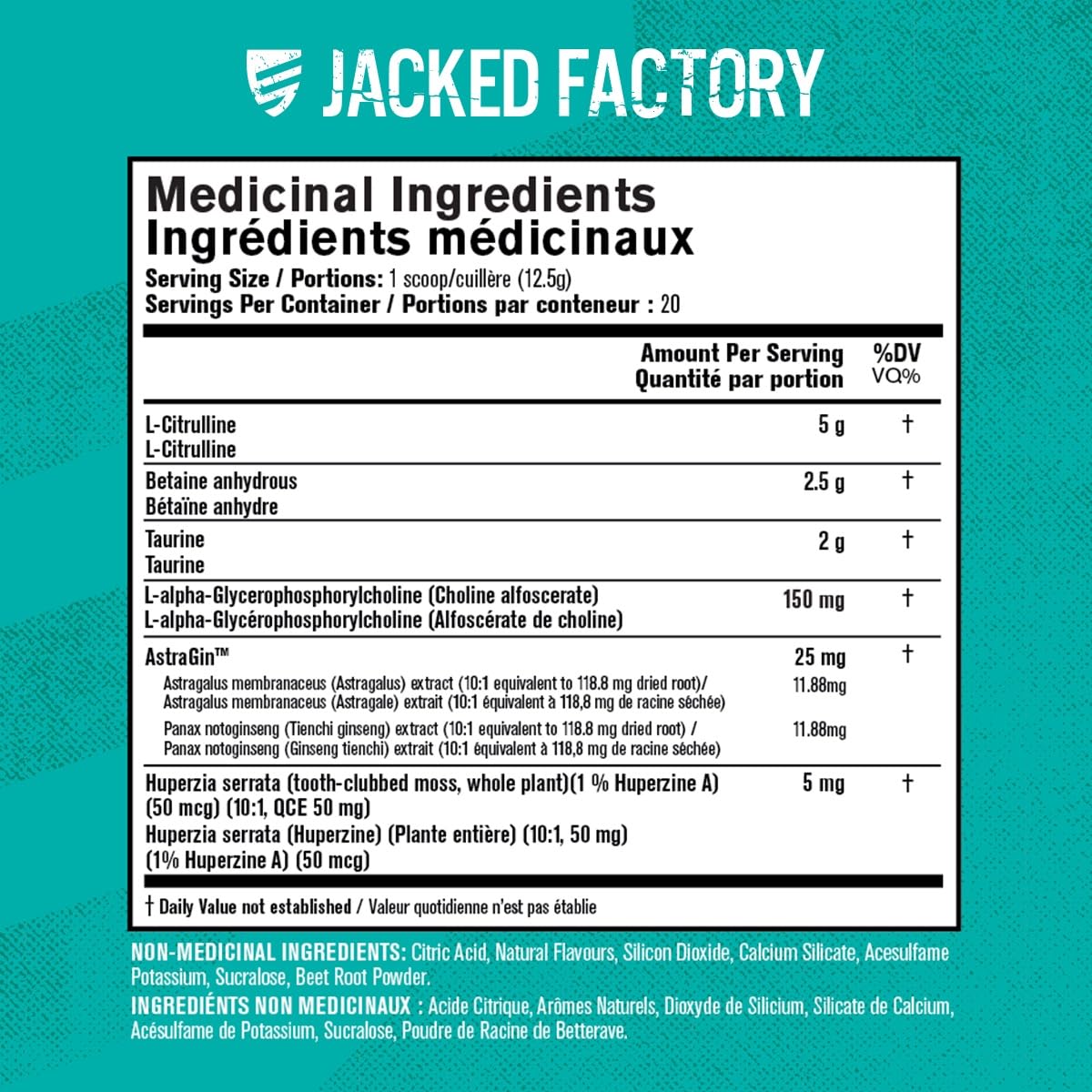 Jacked Factory Pumpsurge Caffeine Free Preworkout - Stim Free Pre Workout Powder, Nitric Oxide Pump Pre Workout, & Nootropic Supplement - Intense Pumps, Laser Focus - 20 Servings, Cherry Limeade
