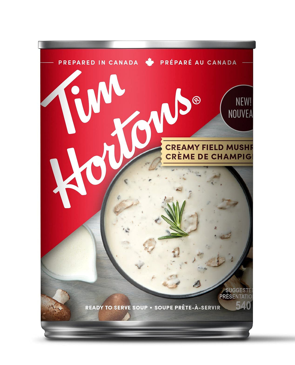 Tim Hortons Cream of Mushroom Soup, Ready-to-Serve, 540mL Can
