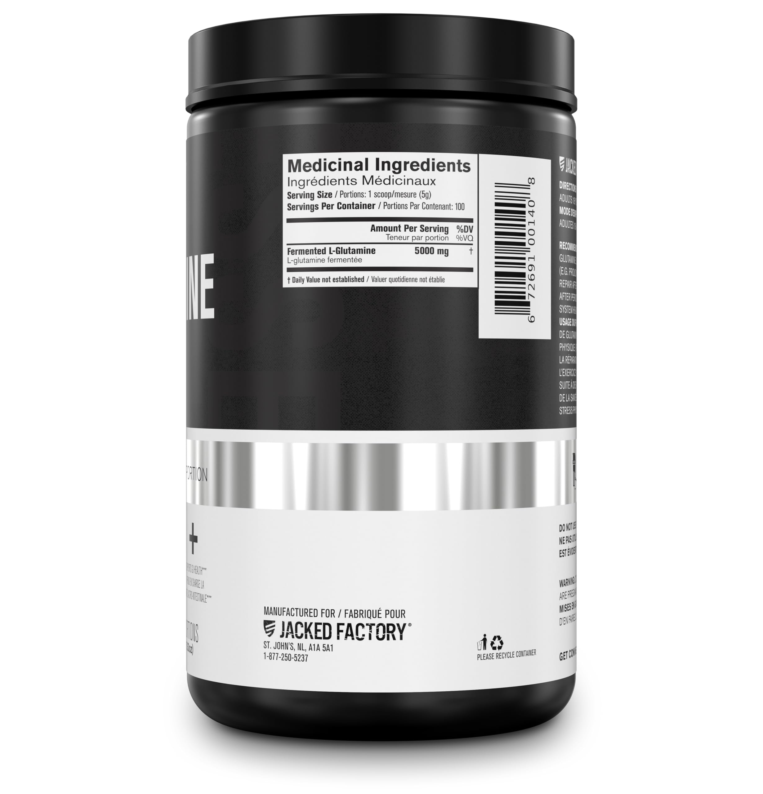 L-Glutamine Powder 500g, 100 Servings - Vegan Fermented L Glutamine for Post Workout Muscle Recovery, Immunity, Digestive Health - Tested & Trusted, No Artificial Fillers - Unflavored