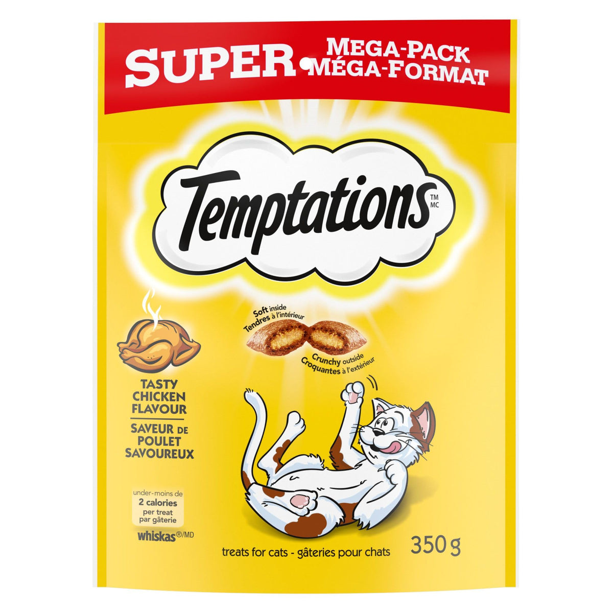 TEMPTATIONS Cat Treats, Tasty Chicken Flavour, 350g