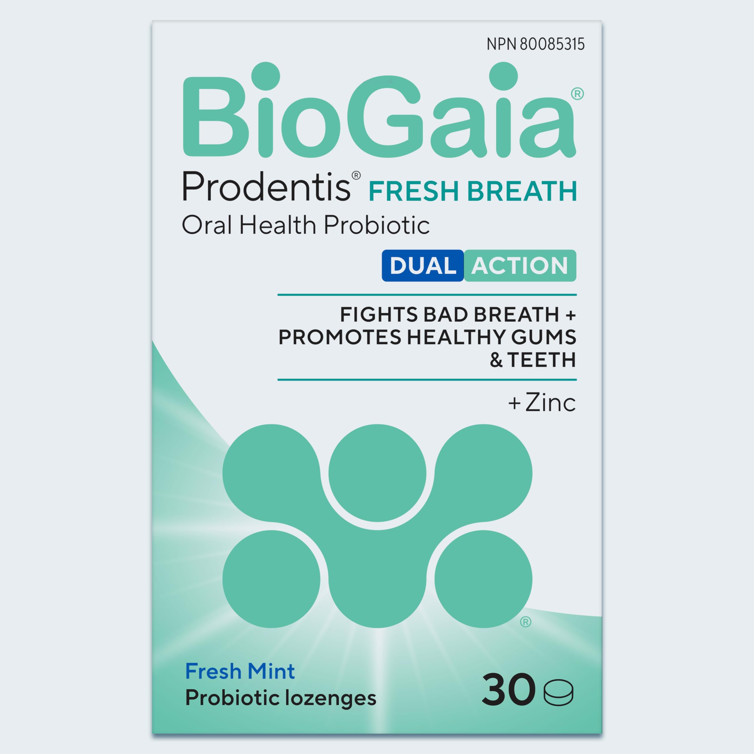 Prodentis Fresh Breath + Zinc | Fights Bad Breath | Dental Oral Probiotic Lozenges | for Adults | Clinically Proven Dental Probiotics | Promotes Good Oral Health & Gut Health Too | 30 Fresh Mint-Flavored Lozenges