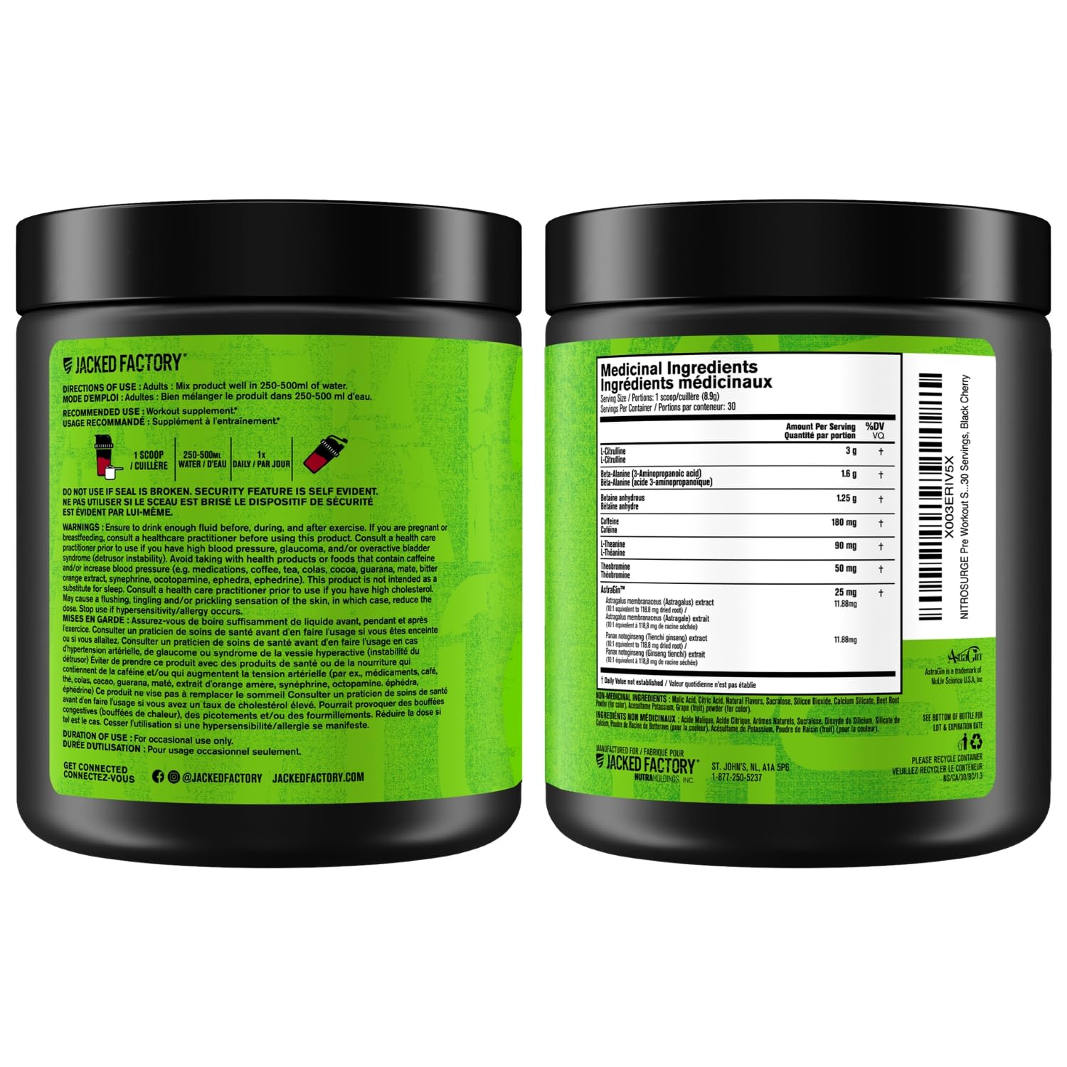 NITROSURGE Pre Workout Supplement - Endless Energy, Instant Strength Gains, Clear Focus, Intense Pumps - Nitric Oxide Booster & Preworkout Powder with Beta Alanine - 30 Servings, Black Cherry