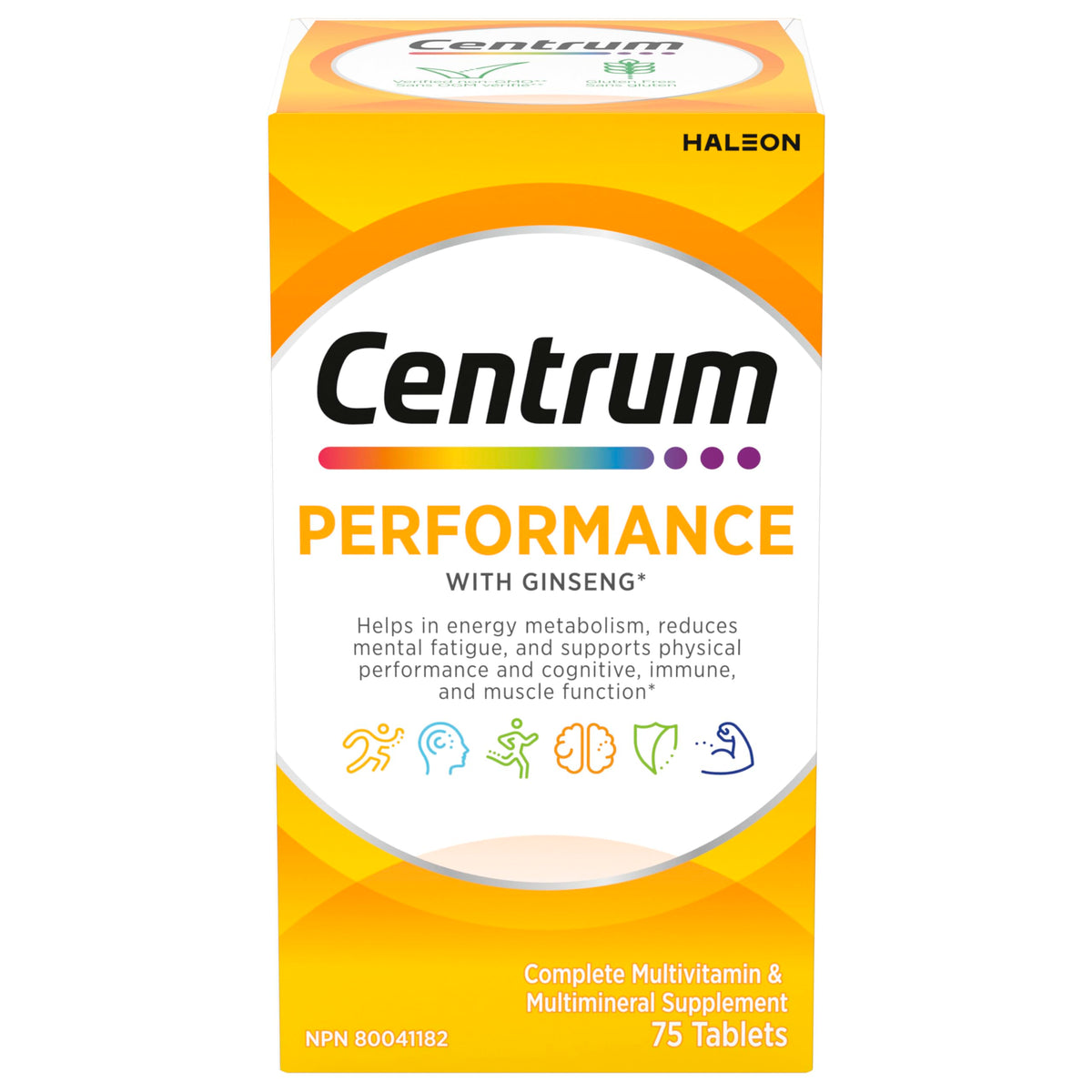 Centrum Performance Multivitamins/Minerals Supplement for Men & Women with Ginseng for Energy, 75 Tablets (Packaging May Vary)