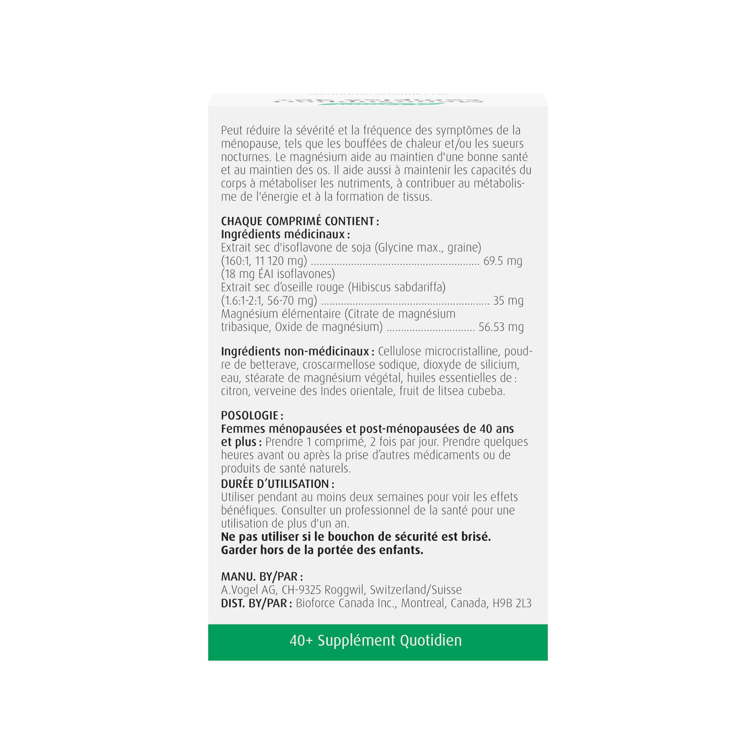 A.Vogel MenoSupport 40+ Menopause Supplement for Hot Flashes & Night Sweats - Soy Isoflavones, Magnesium and Red-Sorrel Extract - 60 Tablets, 1-Month Supply