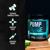 Pumpsurge Caffeine Free Preworkout for Men & Women - Stim Free Pre Workout Powder, Nitric Oxide Pump Pre Workout, & Nootropic Supplement - Intense Pumps, Laser Focus - 20 Servings, Strawberry Lemonade