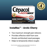 Cepacol Instamax Arctic Cherry, Sore Throat lozenges, 24 Count (Pack of 1)