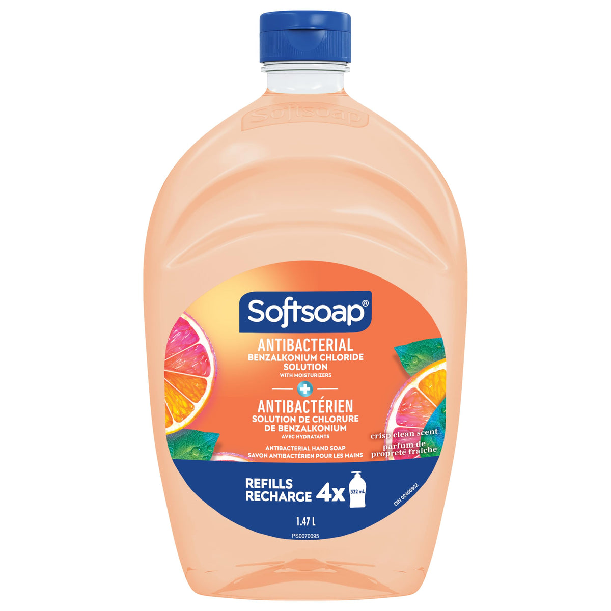 Softsoap Antibacterial Liquid Hand Soap Refill - Crisp Clean Scent, 1.47 Liters - Moisturizing Hand Wash, Dermatologically Tested, for Soft Smooth Skin