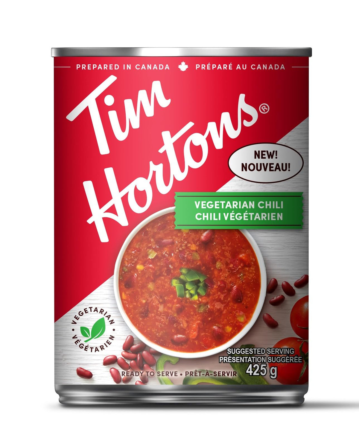 Tim Hortons Vegetarian Chili, Ready to Serve, 425g Can