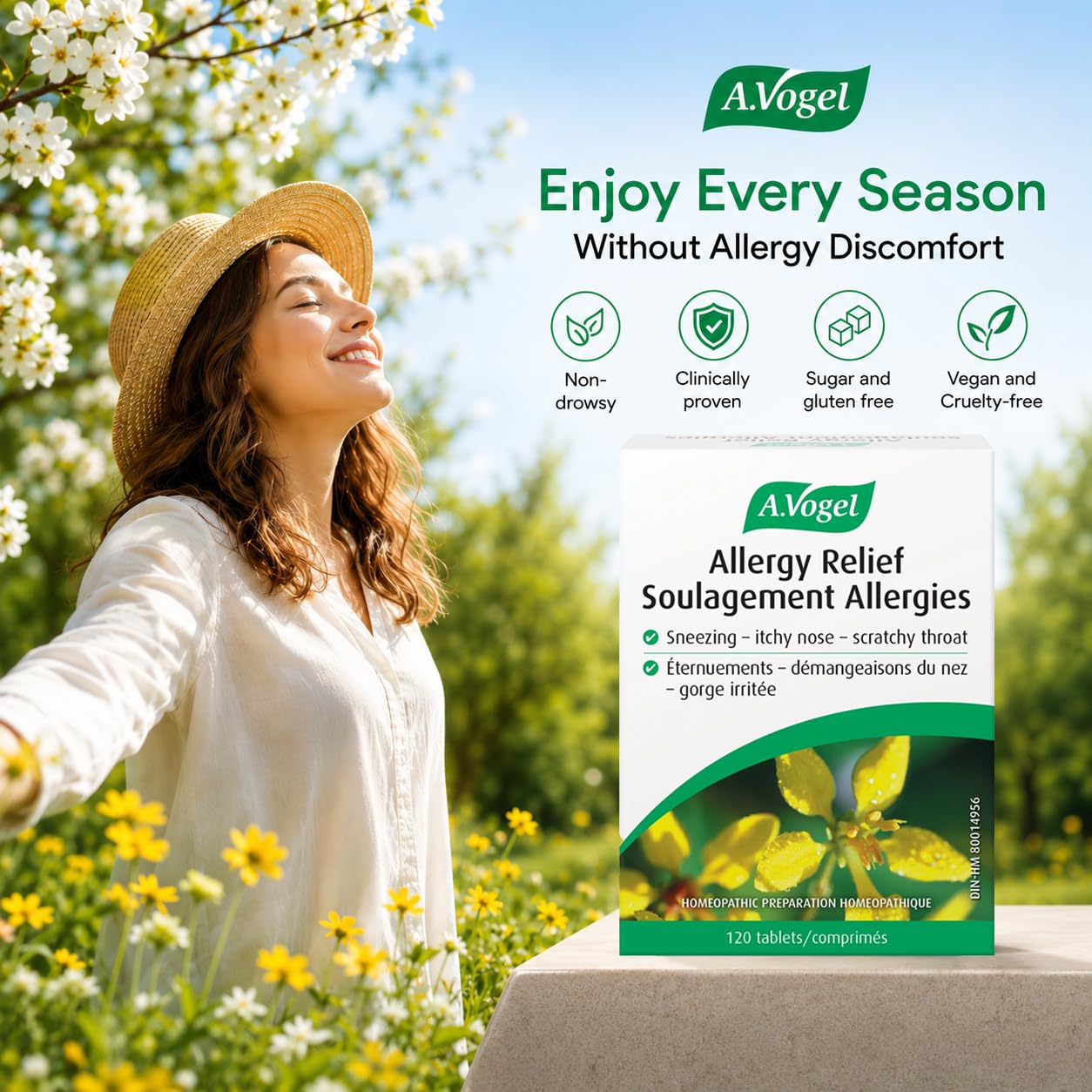 A.Vogel Allergy Relief Tablets 120 Tabs – Natural Homeopathic Allergy & Sinus Relief for Family, Non-Drowsy Fast-Acting Formula. Targets most allergy types. Sugar and gluten free. Vegan and Cruelty-free. Age 2+