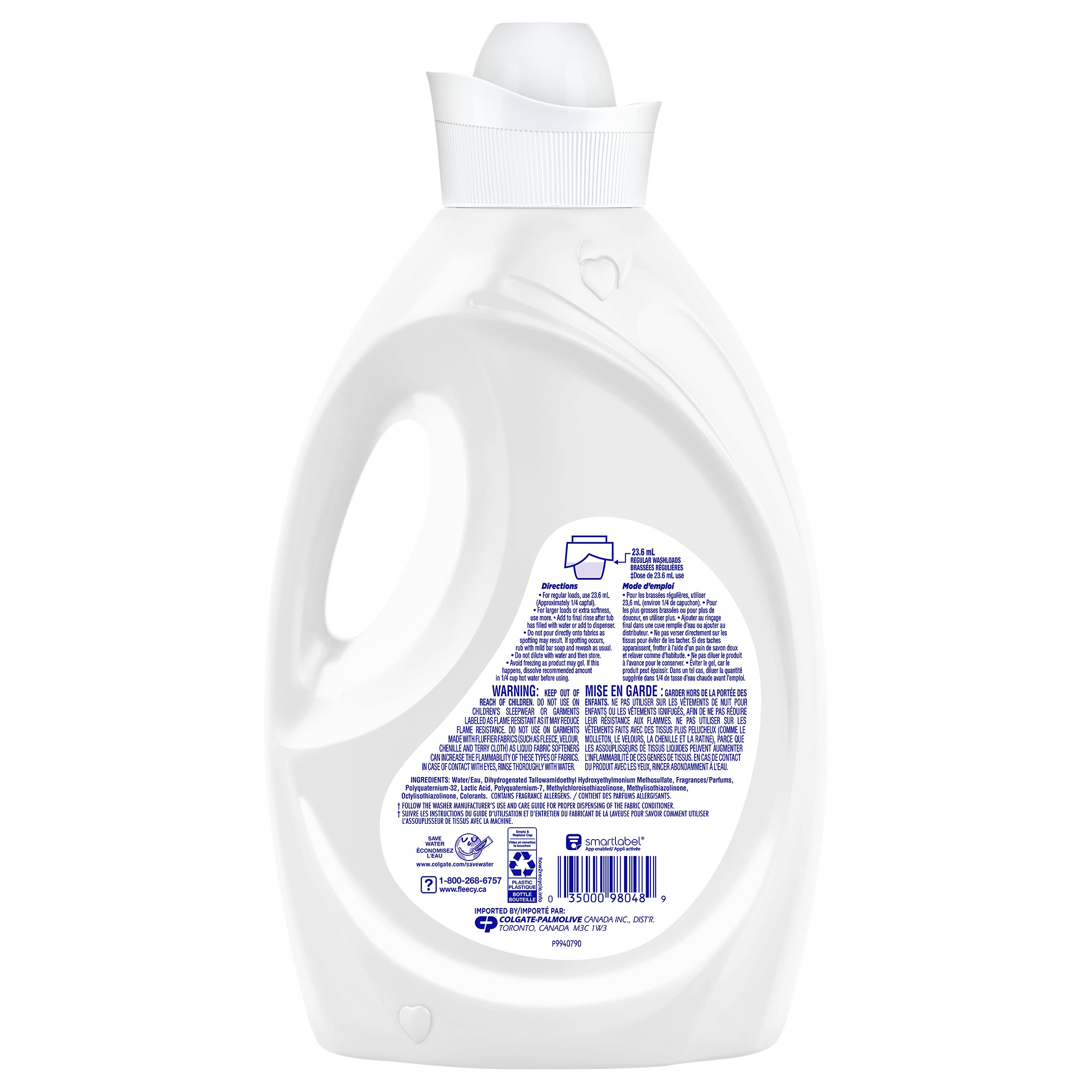 Fleecy Pure Balance Liquid Fabric Softener Rosewater, 2.6 L