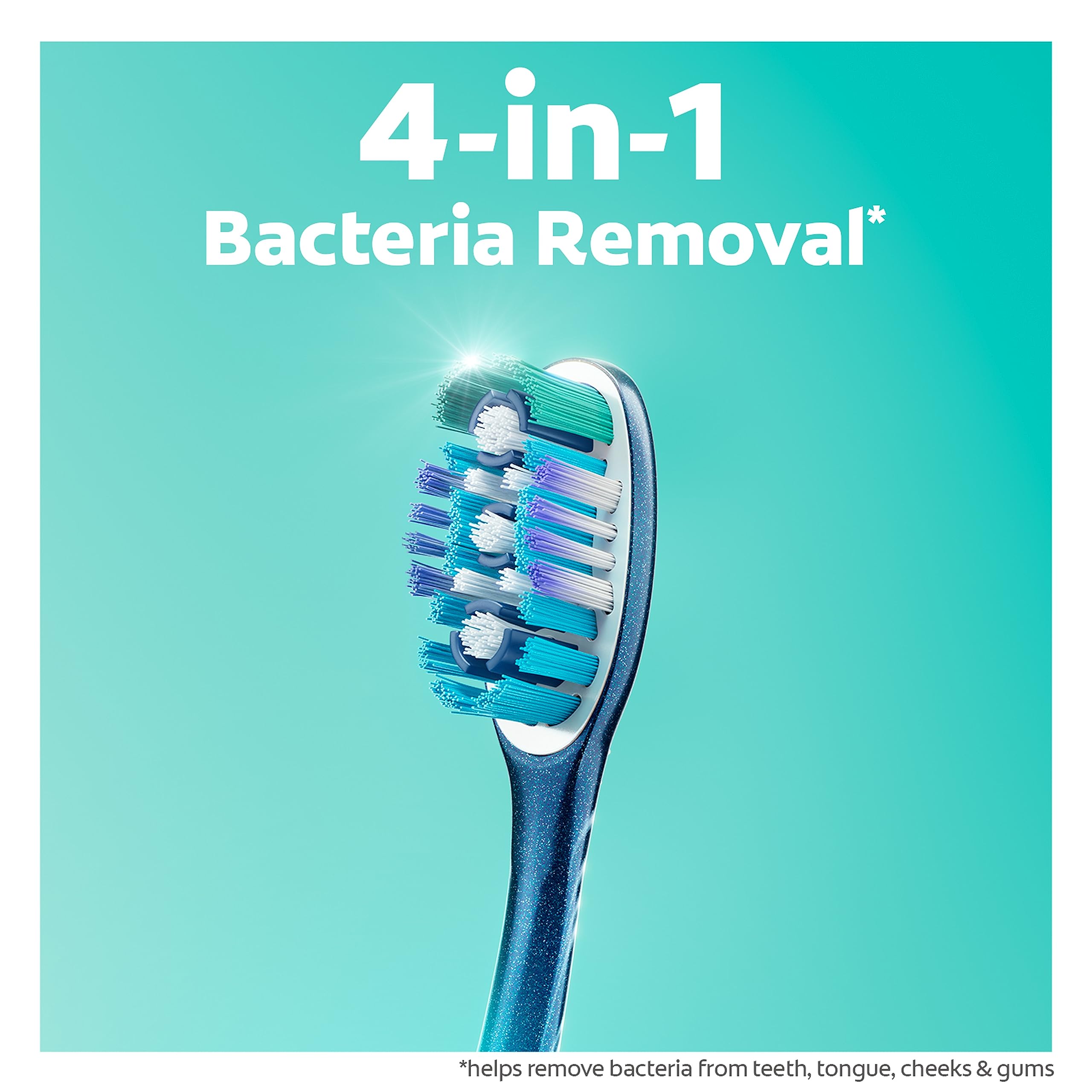 Colgate 360 Adult Toothbrush, Medium (Pack of 4), Experience Deep Clean, 4-in-1 Bacteria Removal, Multiheight Floss-Tip Bristle Design Cleans Between Teeth