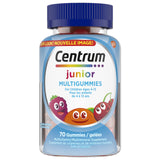 Centrum Junior Multigummies, Multivitamins, Gummies Kids Multivitamin, Gluten-Free, Orange, Cherry & Berry Flavours, Mineral Supplement, 70 Count (Packaging May Vary)