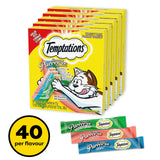 TEMPTATIONS Creamy Puree Adult Lickable Cat Treats, Seafood Variety Pack, Seafood Medley, Salmon, and Tuna Flavours, 120 Pouches