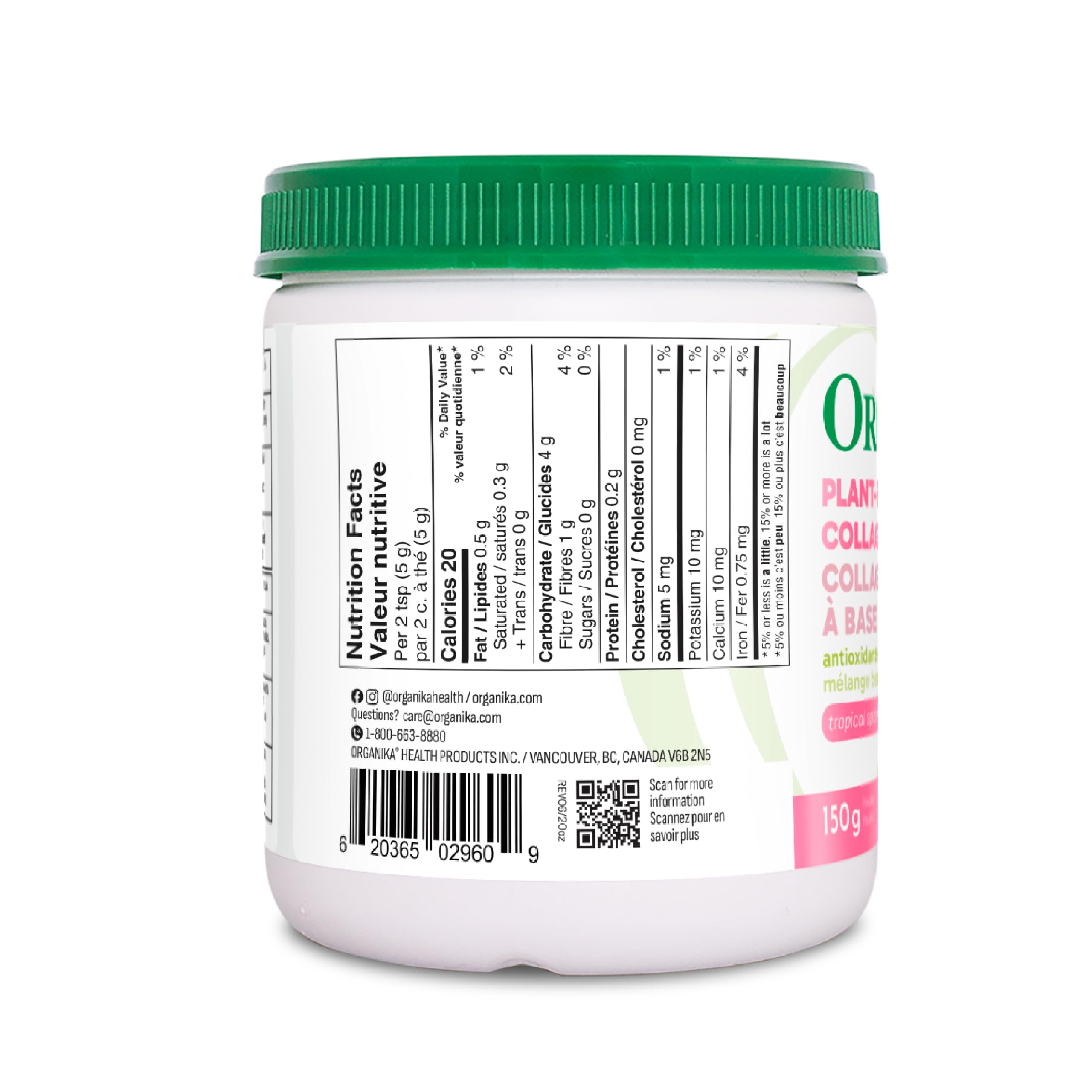 Organika Plant Based Collagen Booster- Helps Support the Production and Protection of Collagen- 150g