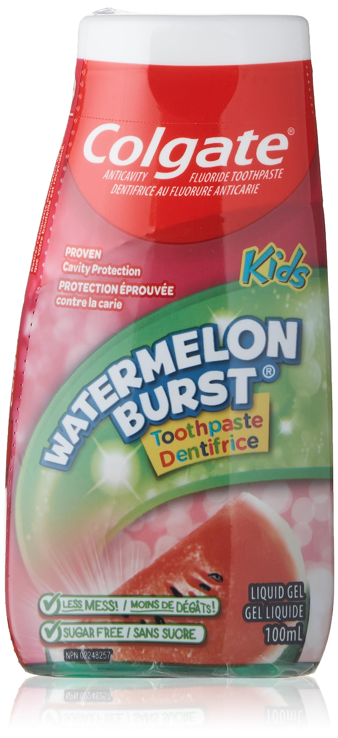 Colgate Anticavity Kids 2-In-1 Toothpaste and Mouthwash, With Fluoride for ages 2+, Watermelon Burst Flavour, 100 Ml - 4 Pack, Amazon Exclusive
